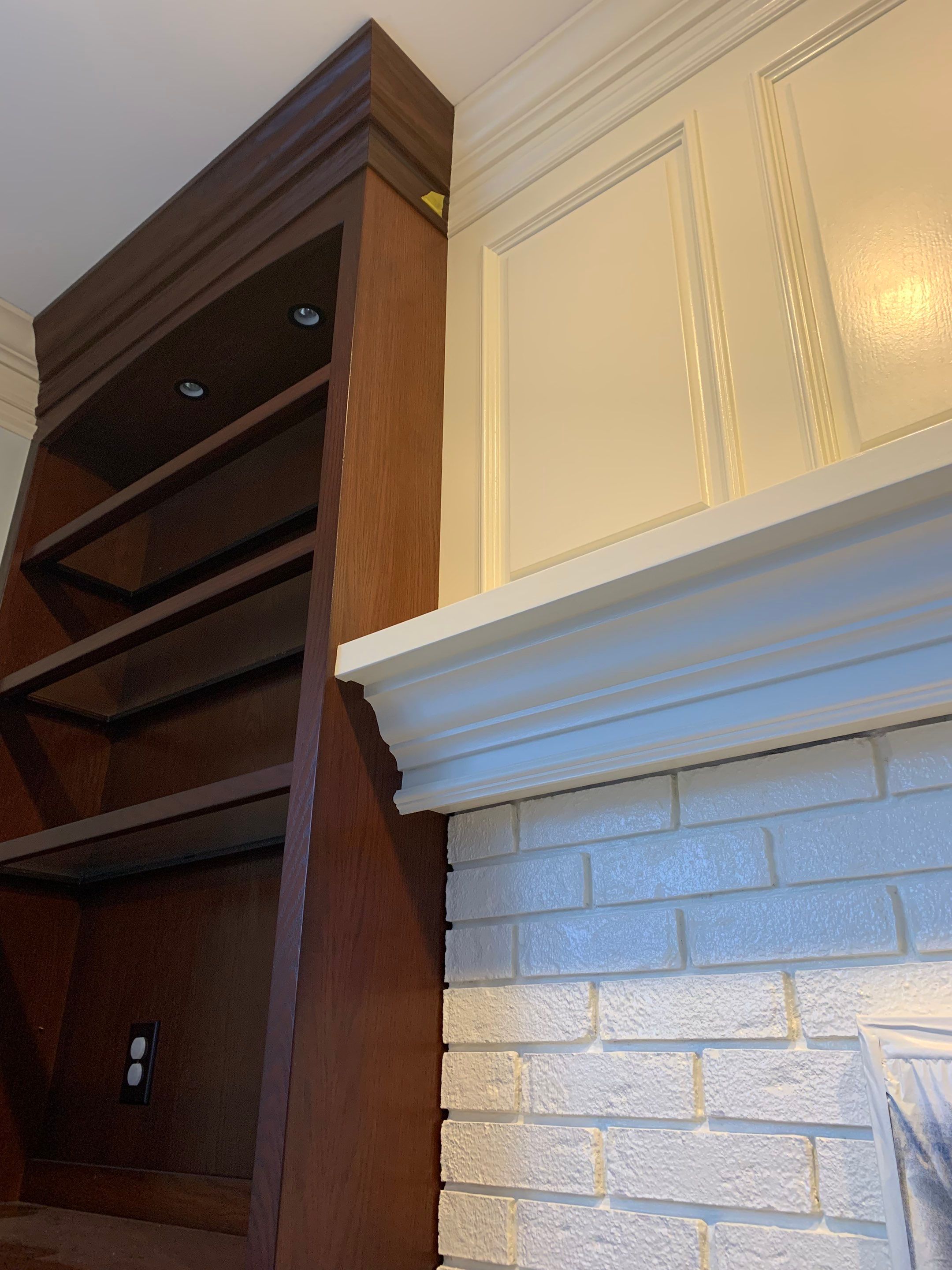 Fireplace/Mantle and Painting Stenciled Walls by Empire Painting Services, LLC