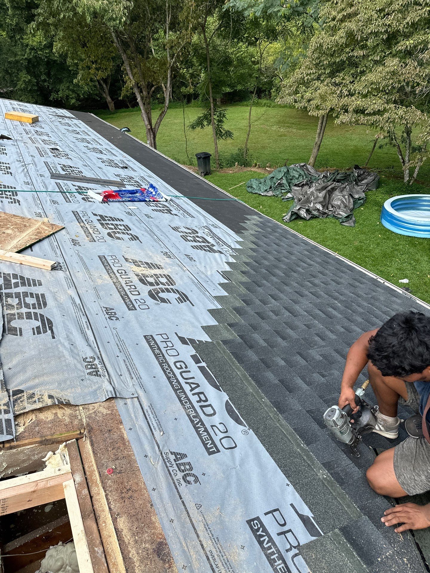 Residential Roofing Installation using GAF Timberline HDZ by Rainstoppers Roofing