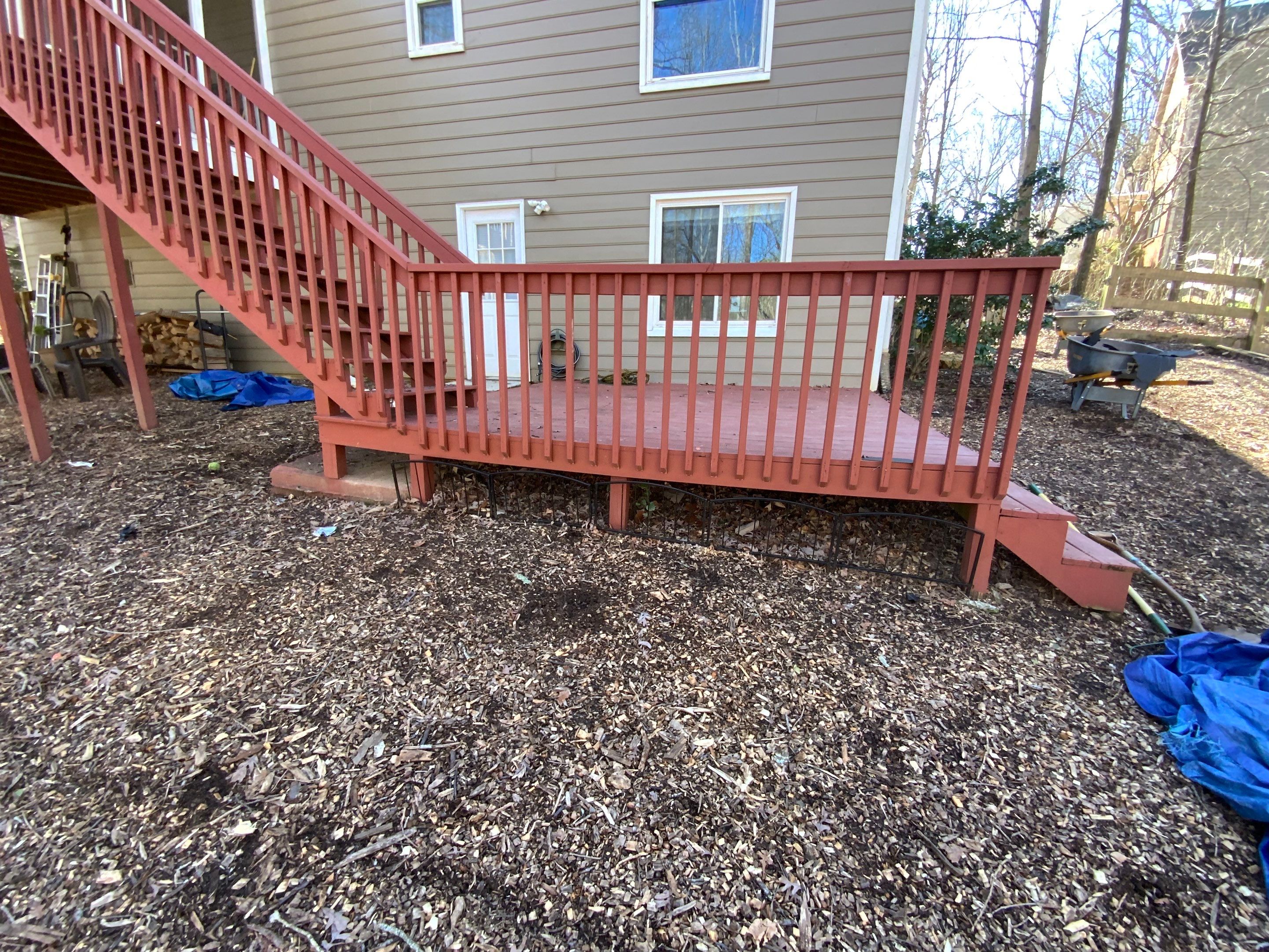 Pressure-Treated Wood Deck and Staircase Installation in Kennesaw by Swift Home Renovations 