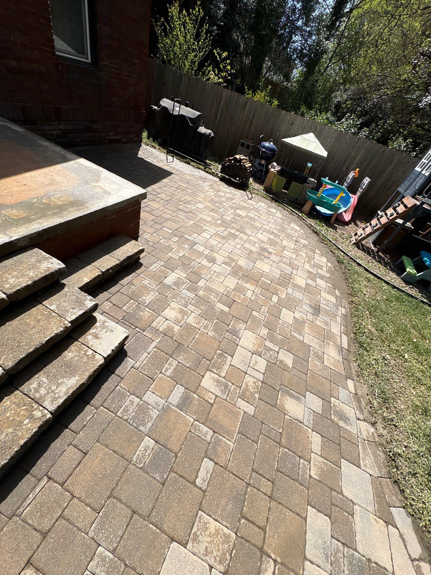 Patio pressure washing and residential driveway surface cleaning