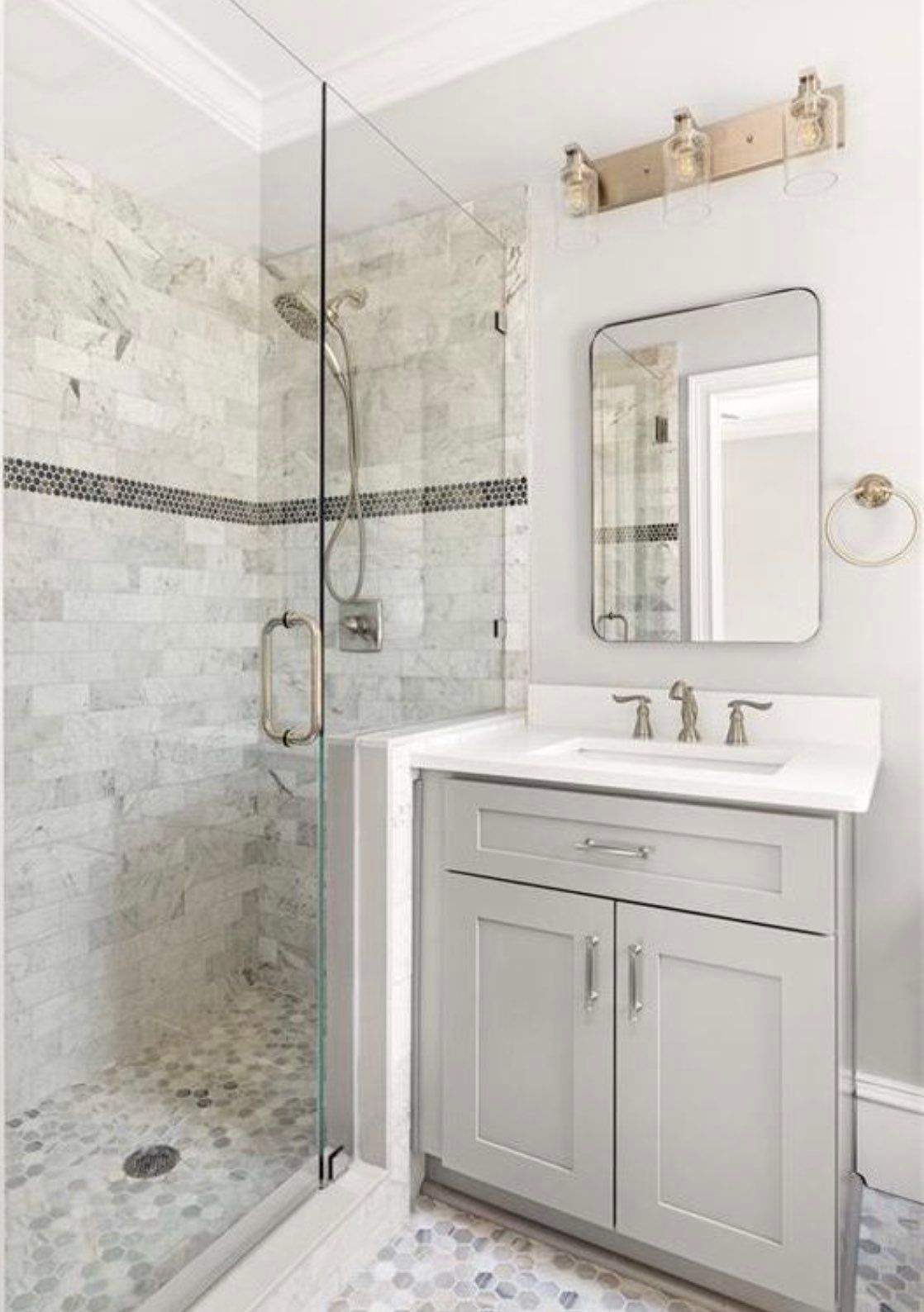 Classic Marble Tile shower by Footprints Bath and Tile of East Atlanta