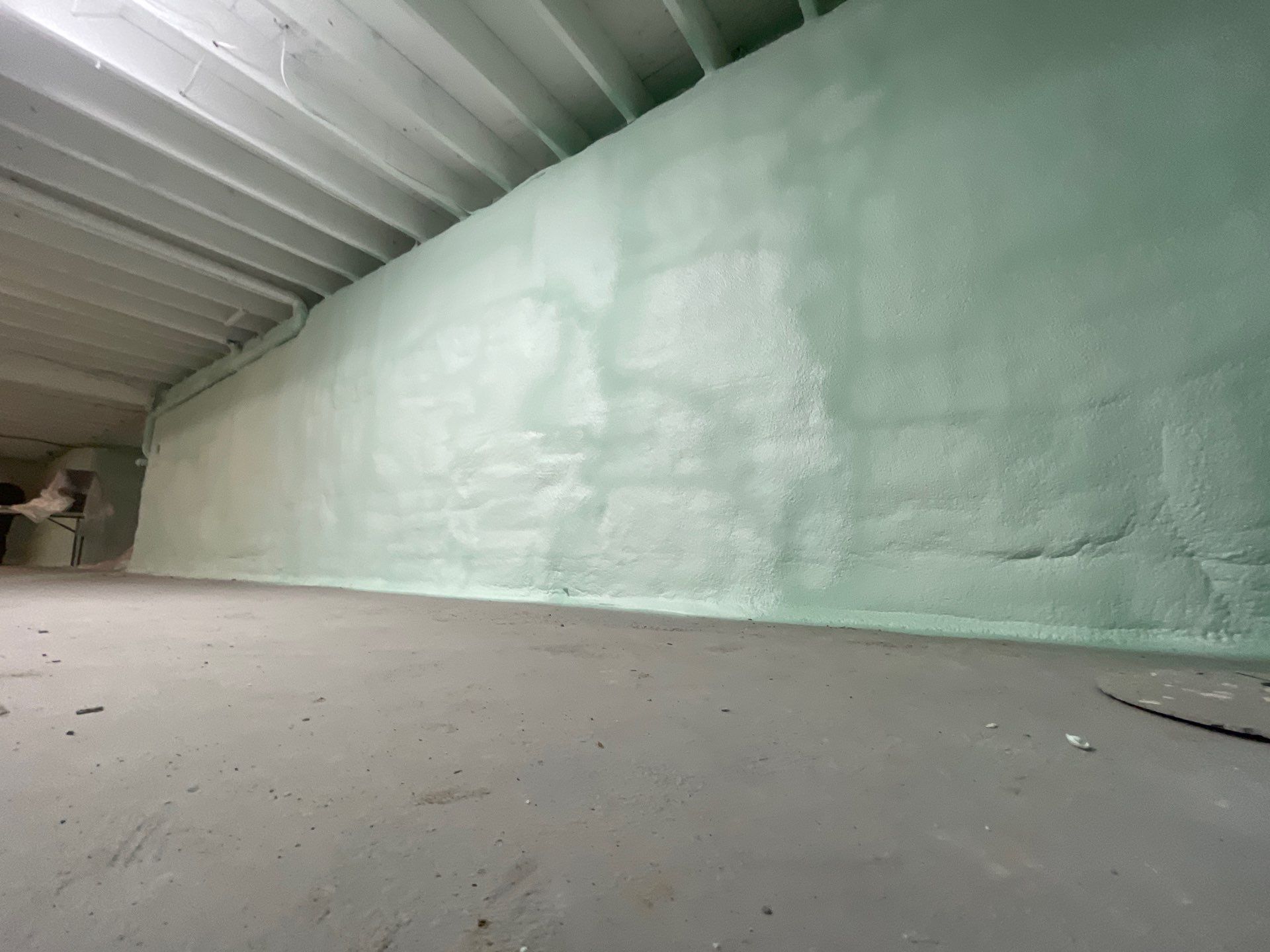 Basement Exterior Walls using Closed Cell Spray Foam by NYS Foam & Energy