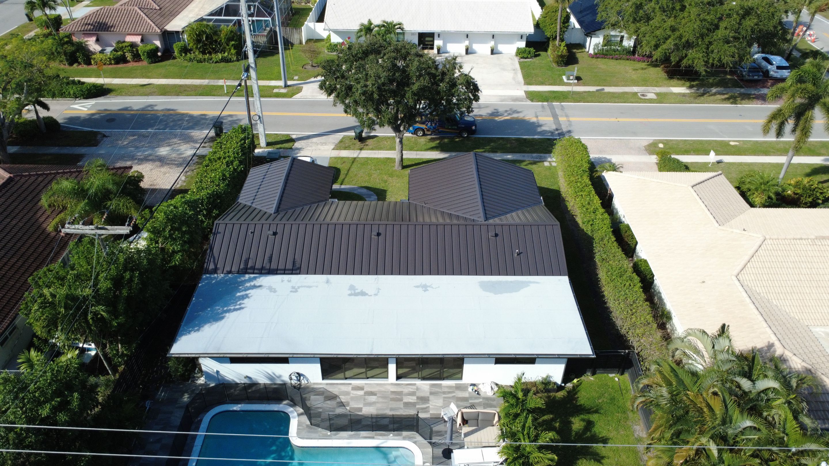 Residential Roofing Installation using 1" Nail strip metal roof by BLUES BROTHERS CONSTRUCTION CORP