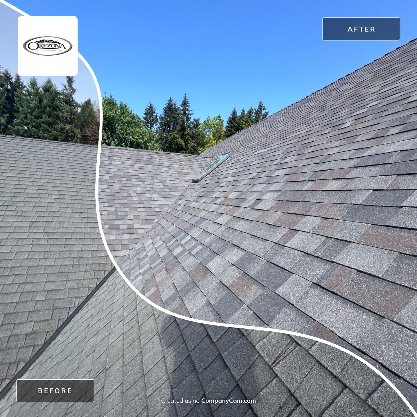 Residential Roofing Installation using Malarkey Vista (Color: Black Oak) by Orezona Building & Roofing Company, Inc.