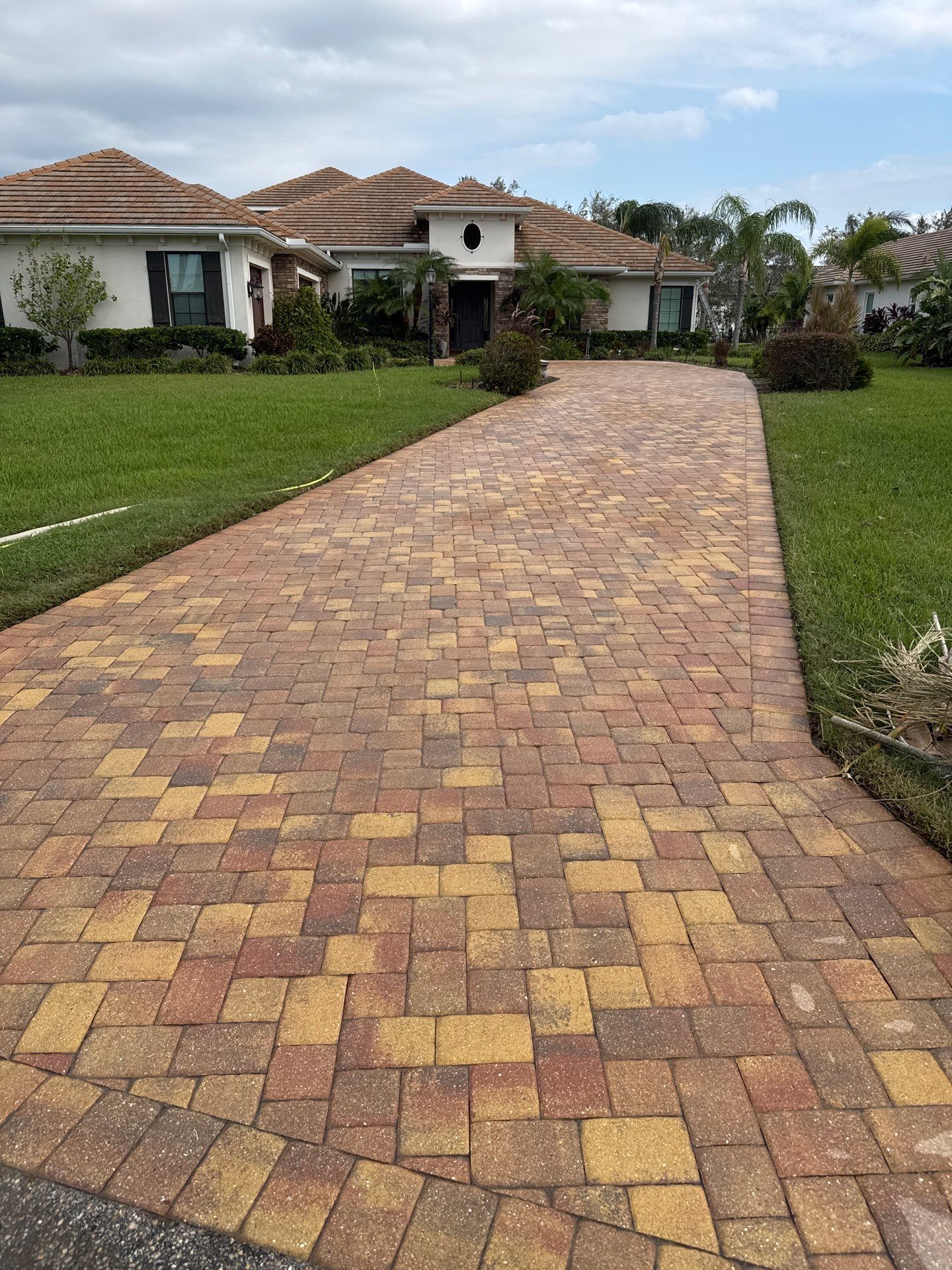Paver Driveway Cleaning in Winding River Community, Bradenton, FL by Sunshine AquaWash