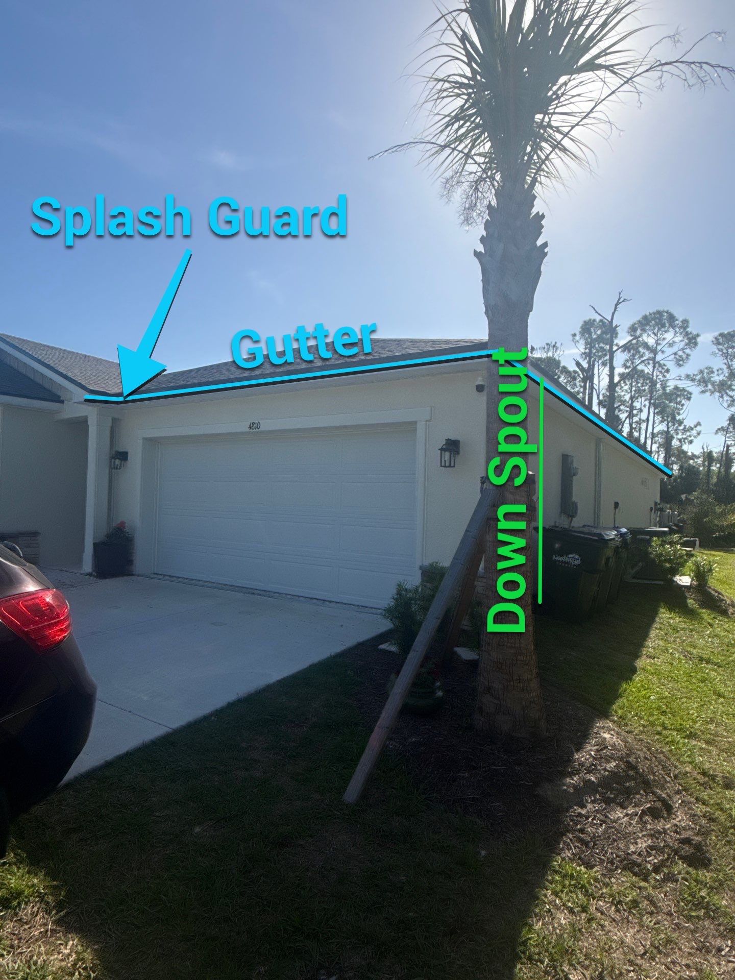 6-inch K-style White Seamless Gutters with Downspouts in North Port, FL  by Gutter Professors