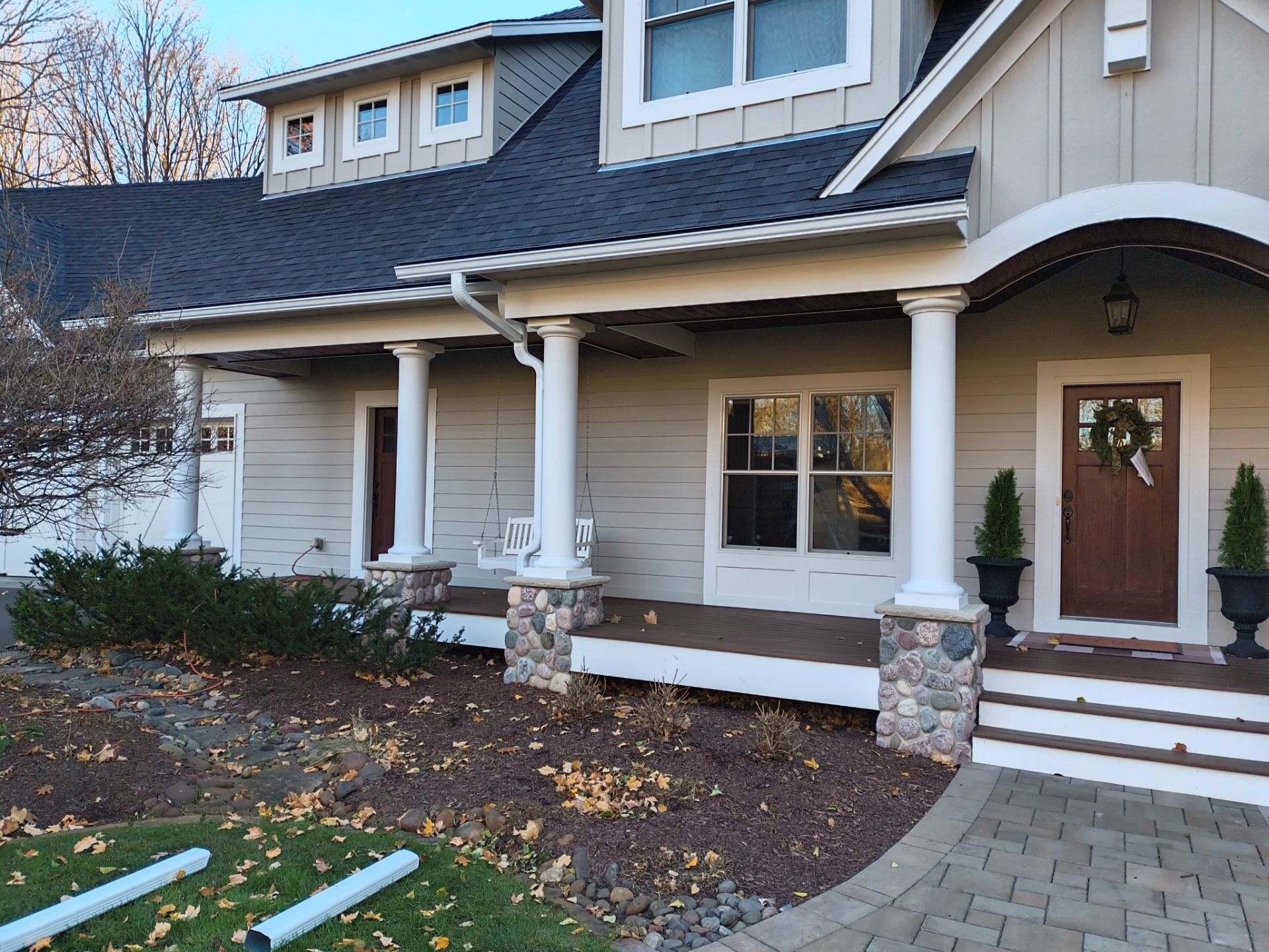 5-Inch White Gutters with Leaf Sentry Gutter Protection – Wayzata, MN by Next Level Seamless Gutters / Exteriors Inc.