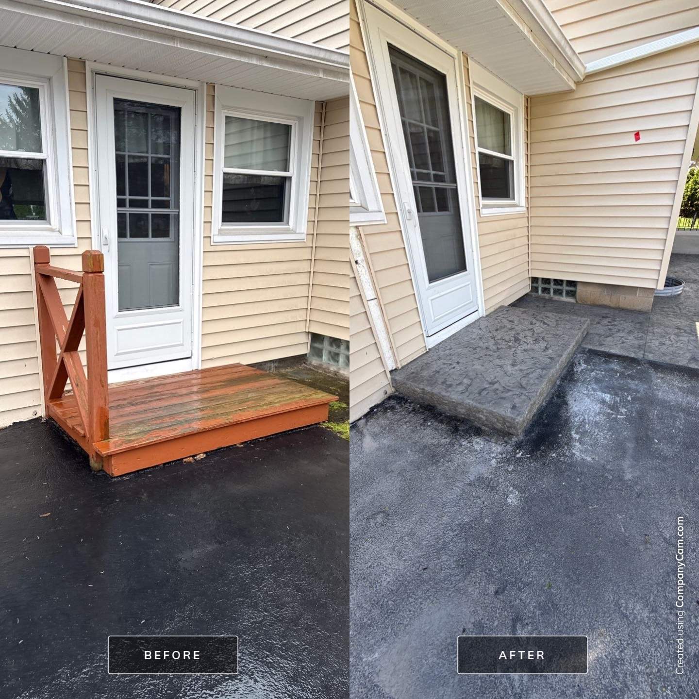 Oxford slate textured patio and step  by NG Masonry & Construction LLC