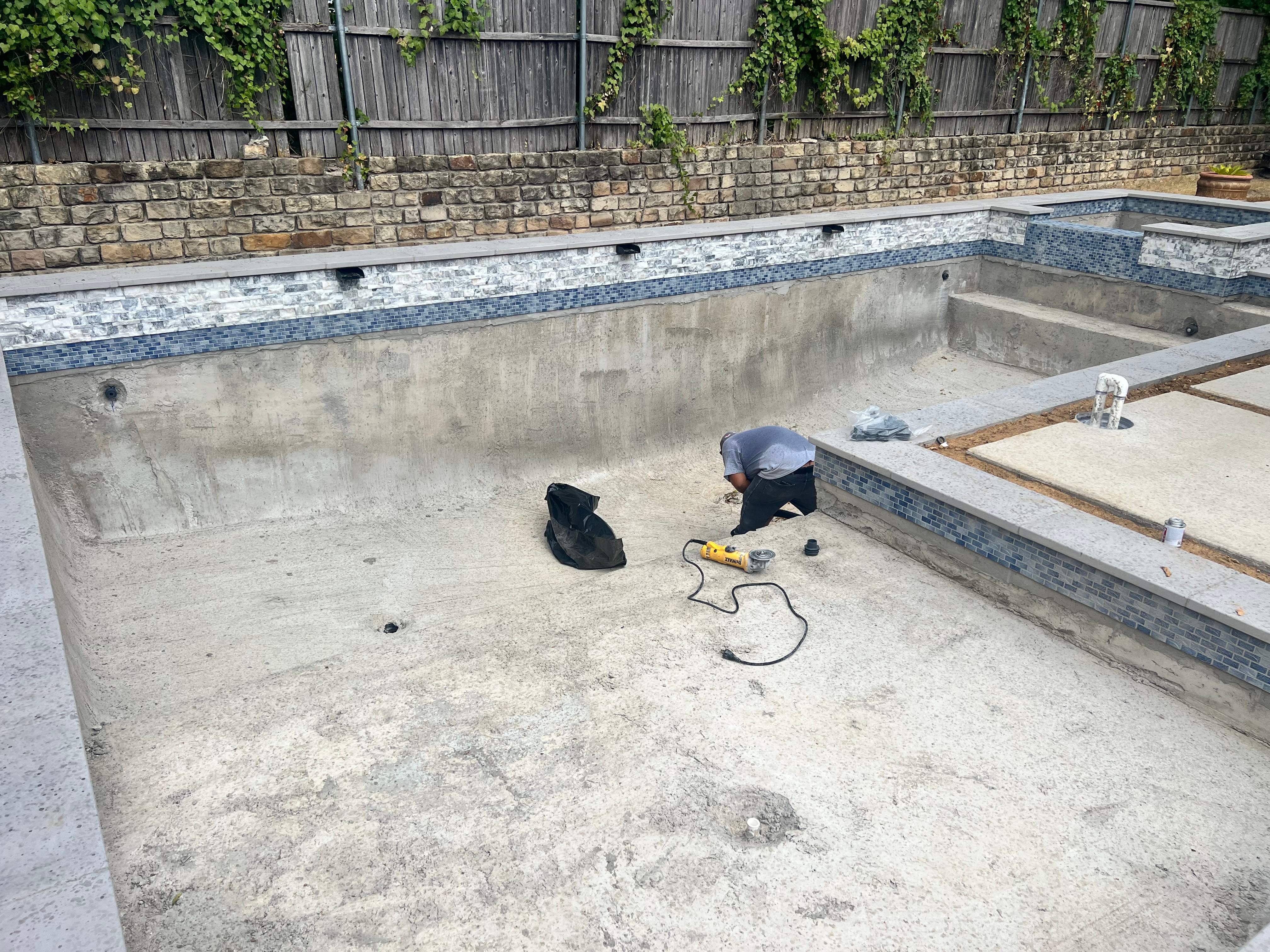 Geometric Pool with Raised Spa and Stone Decking by Pinnacle Pools and Spas - DFW