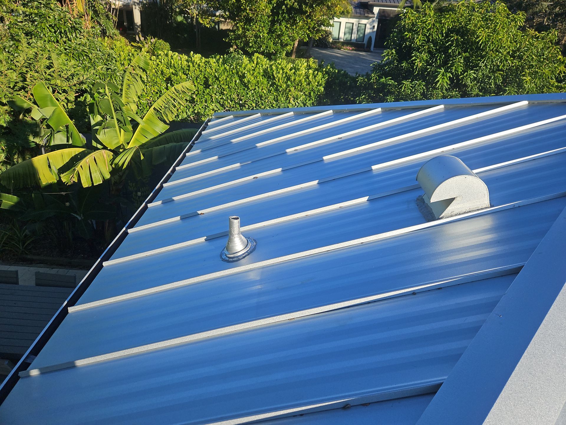 Residential Roofing Installation using 1" Nail strip metal roof by BLUES BROTHERS ROOFING