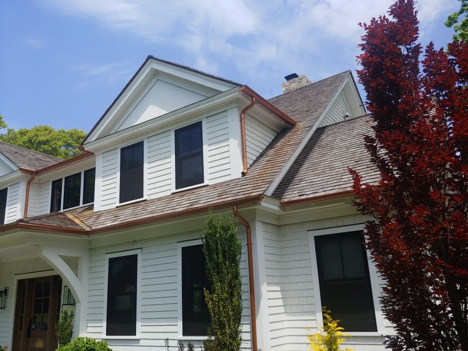 Plymouth, MA Gutter Installation using Coppertone Half Round Aluminum Gutter by Gutter Pro Enterprises