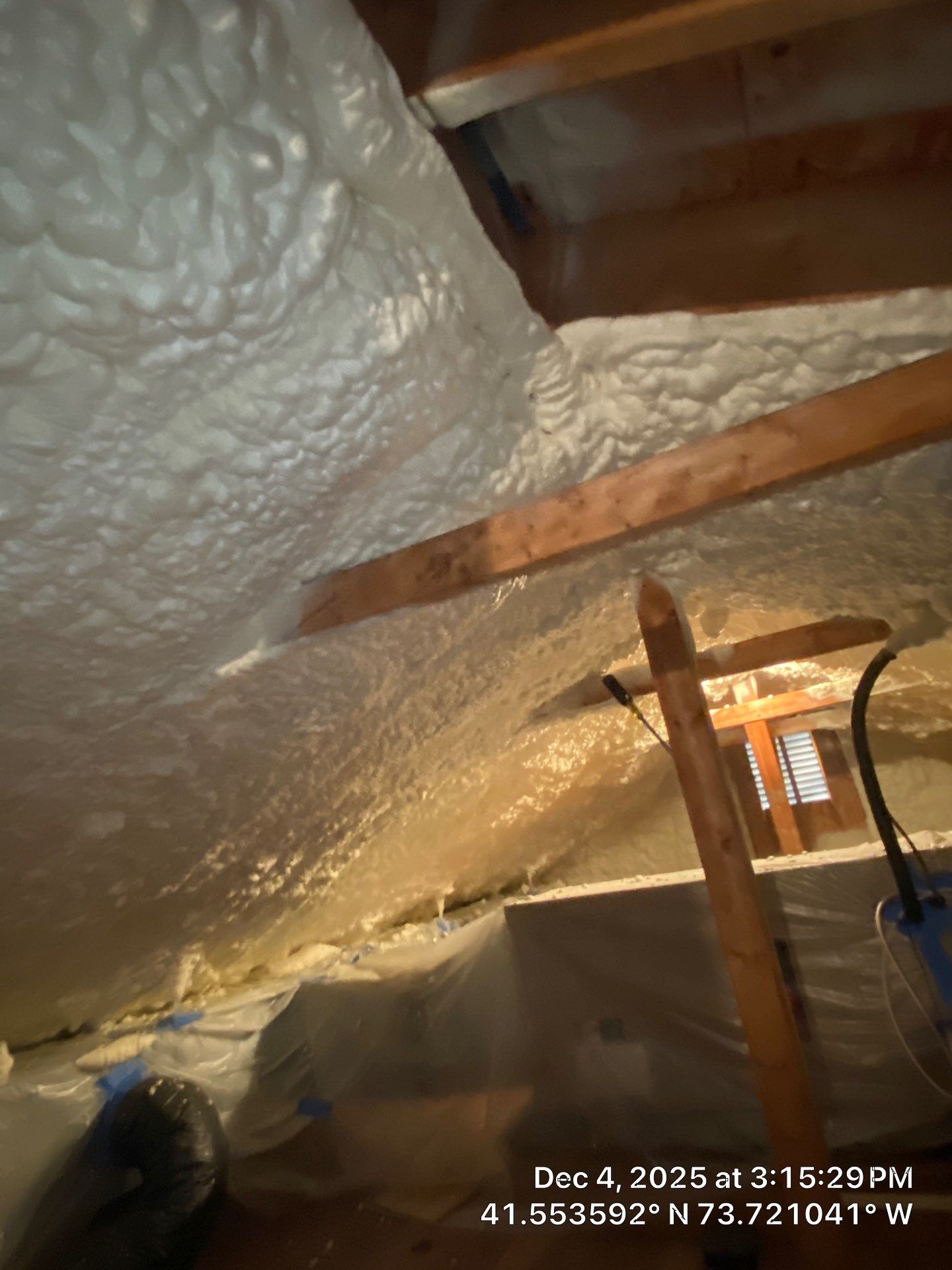 Attic Insulation using open cell spray foam by NYS Foam & Energy