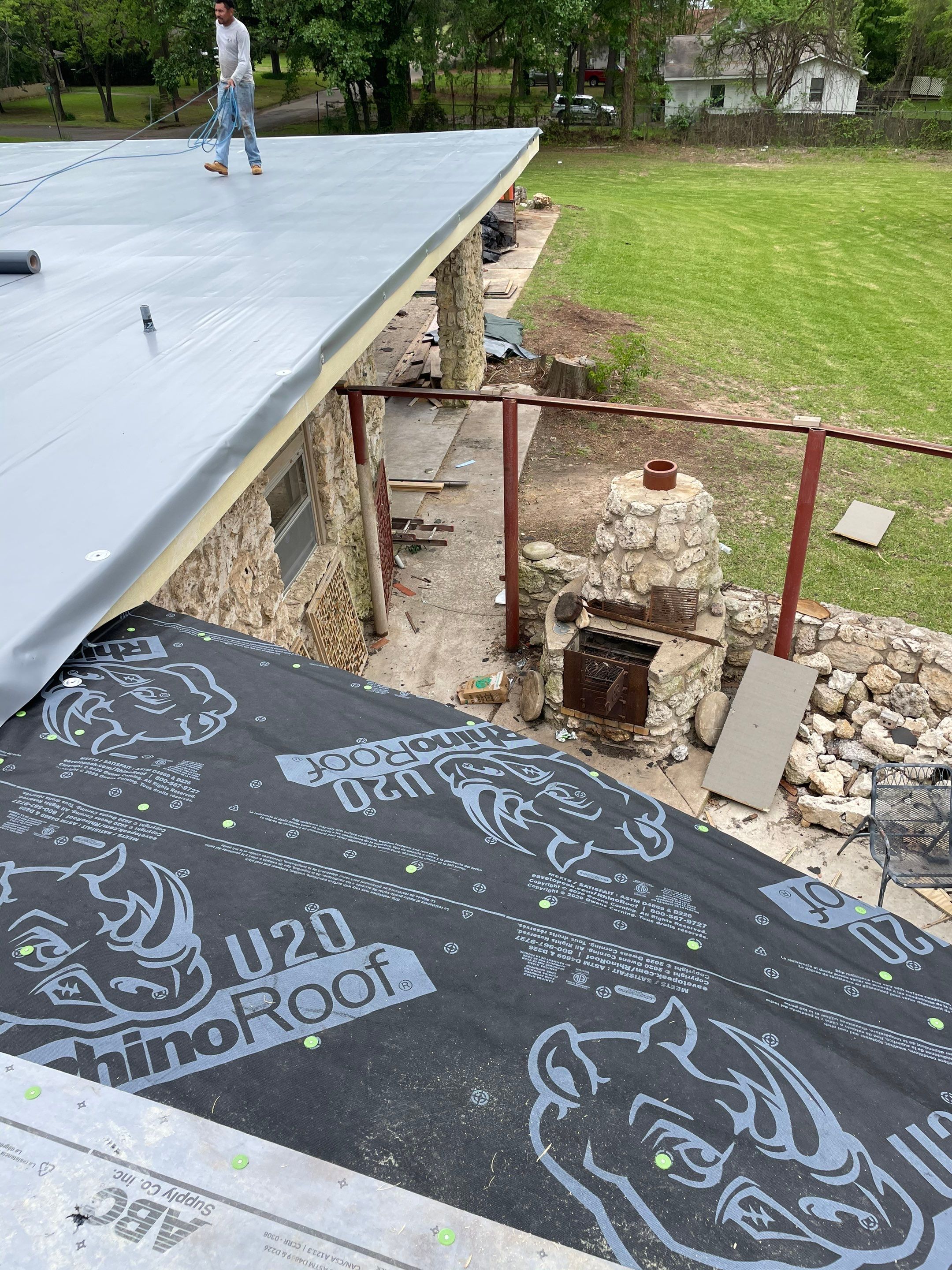Commercial Roofing Installation using 50 mil PVC by Hostetler Roofing