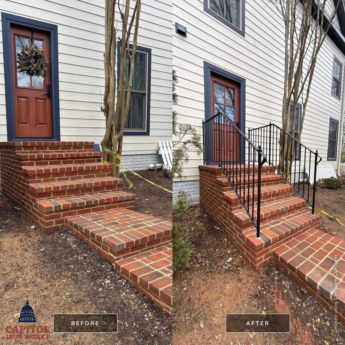 Traditional Iron Entry Railings – Gaithersburg, MD by Capitol Iron Works