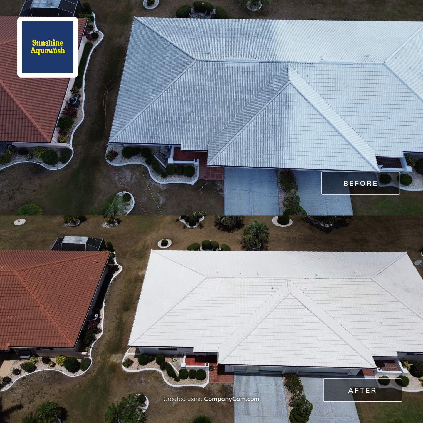 White Tile Roof Cleaning & House Wash in Fairview – Sun City Center, FL 33573 by Sunshine AquaWash
