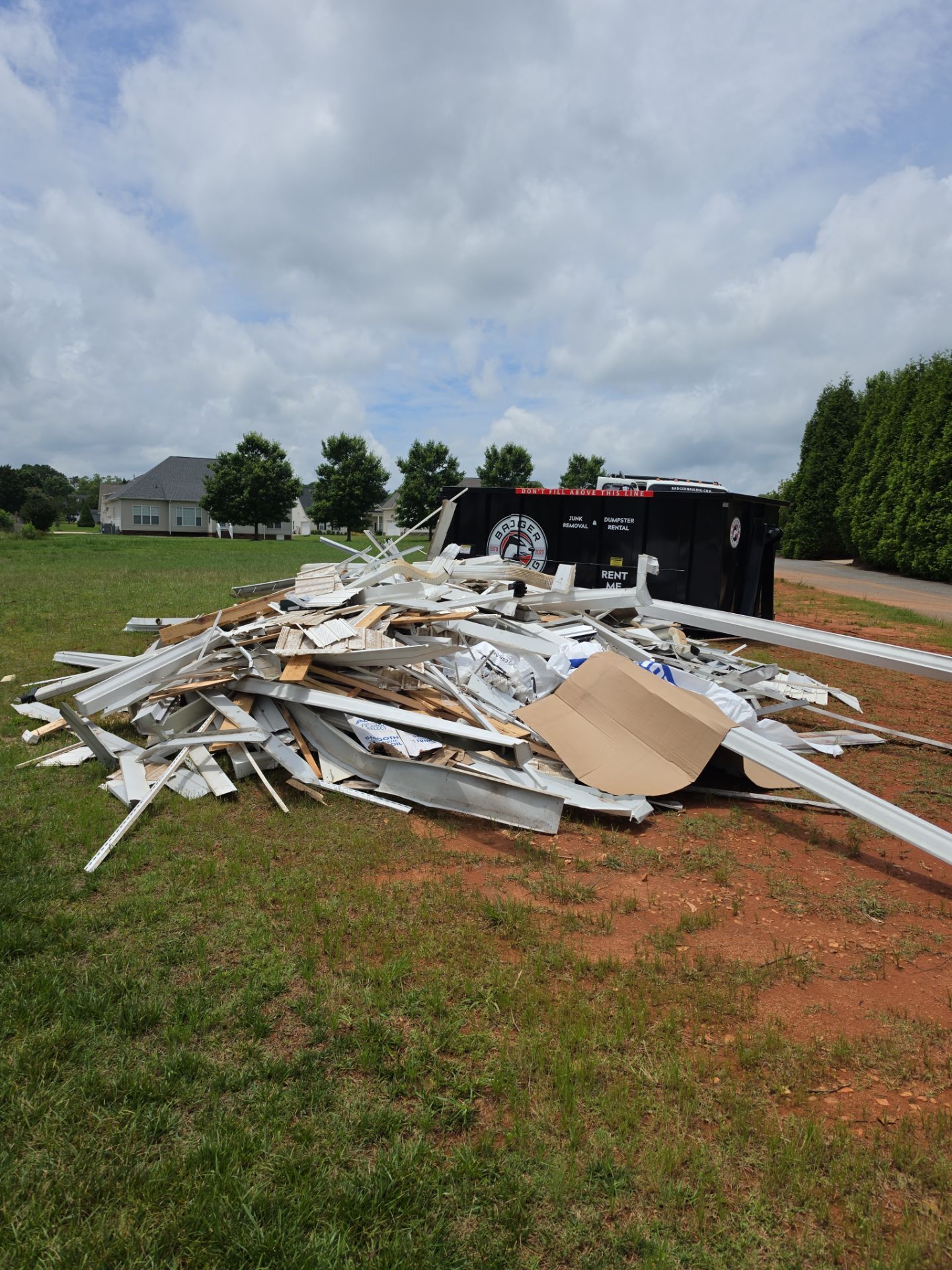 Job site clean up in Rock Hill by Badger Hauling
