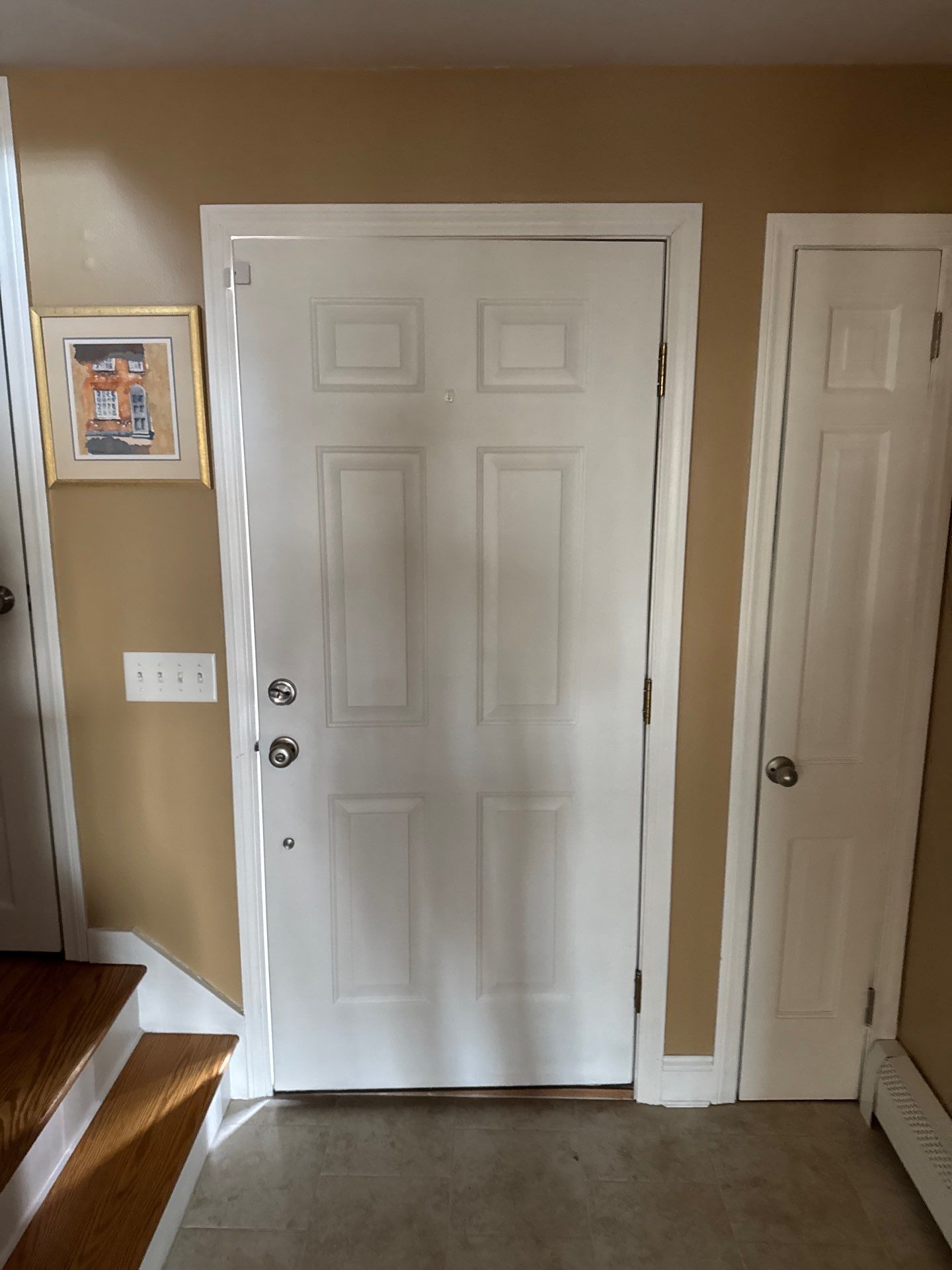 Entry Door Replacement with Clean Modern Finish by DiGiorgi Roofing and Siding Inc