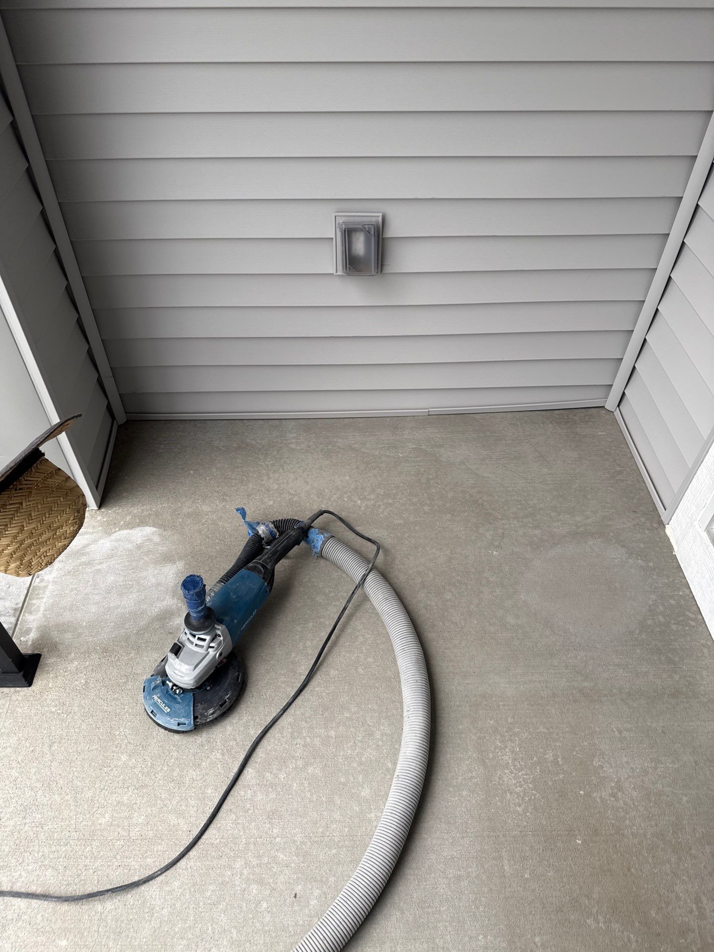 Gravel Flake Garage and Patio Floor Coating for Boone Residence by Revival Concrete Coatings