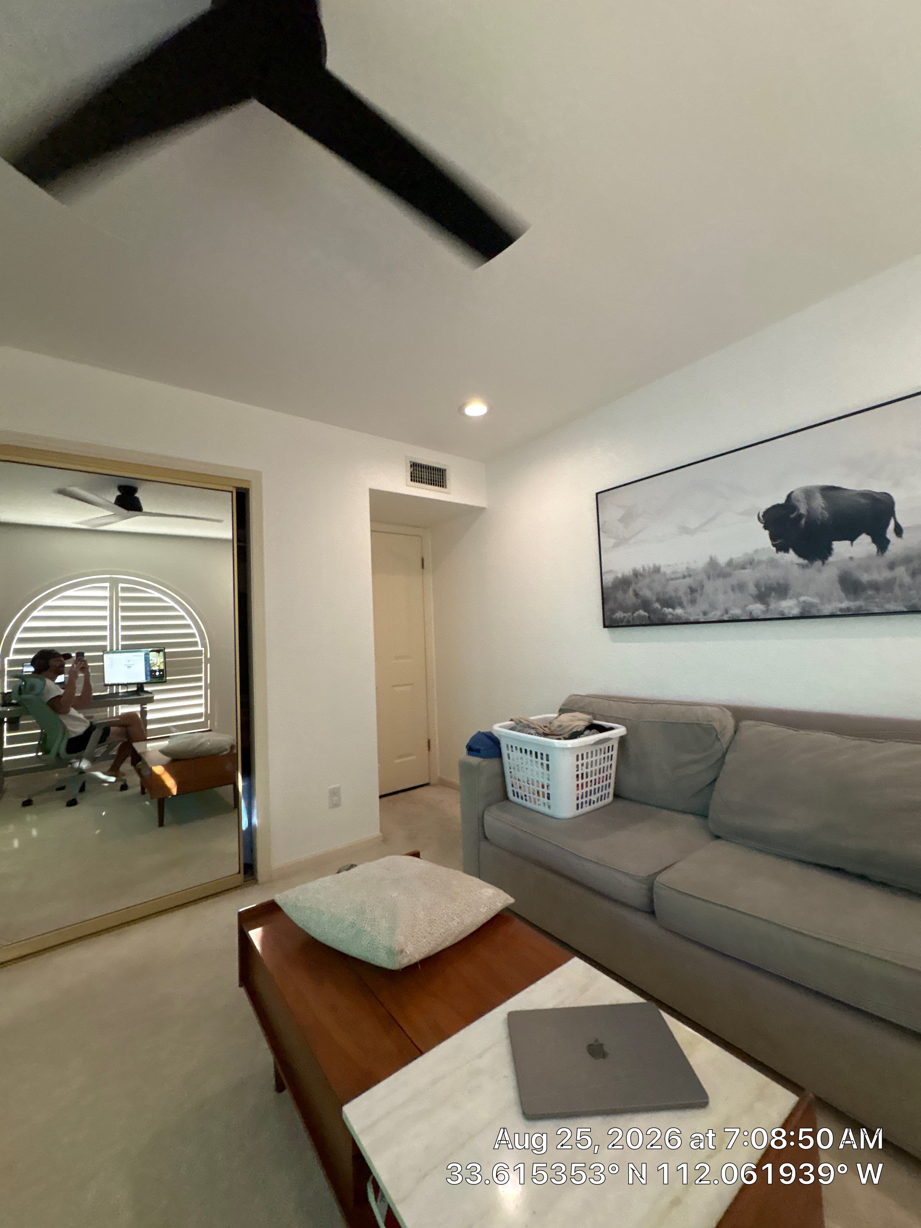 Modern Office Renovation With Arched Shutters and Mirrored Closets by CompanyCam Sales Demo