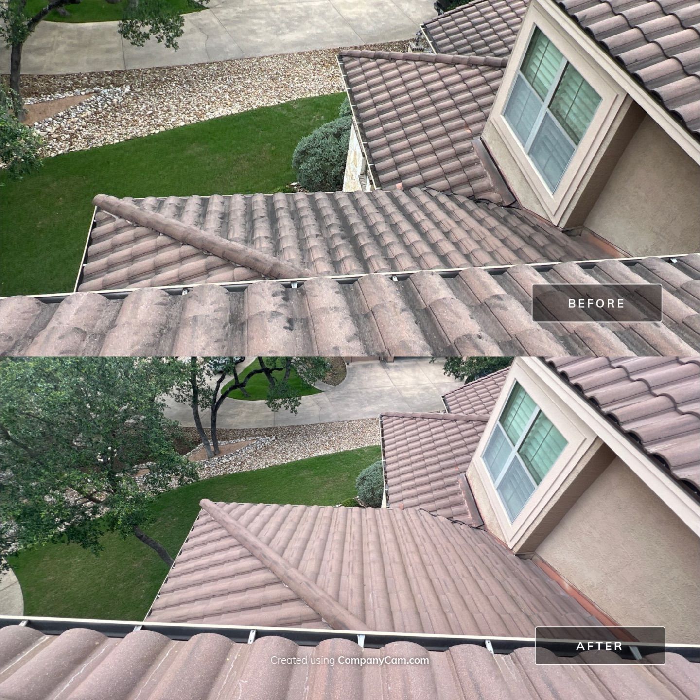 Tile Roof Washing Project in Garden Ridge by Bright Choice