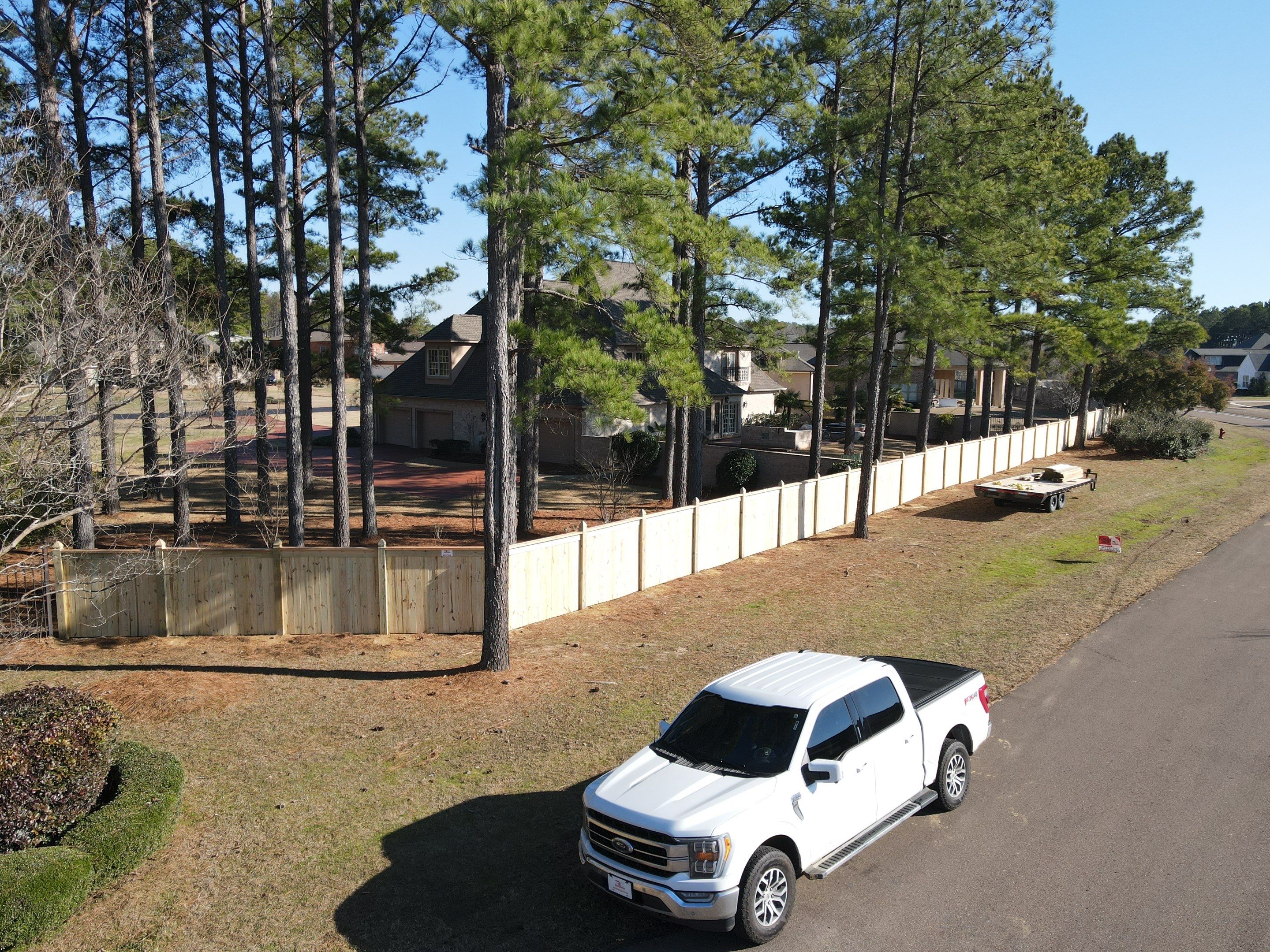 6ft Treated Pine Good Neighbor Fence French Gothic Posts by Roberson Construction LLC