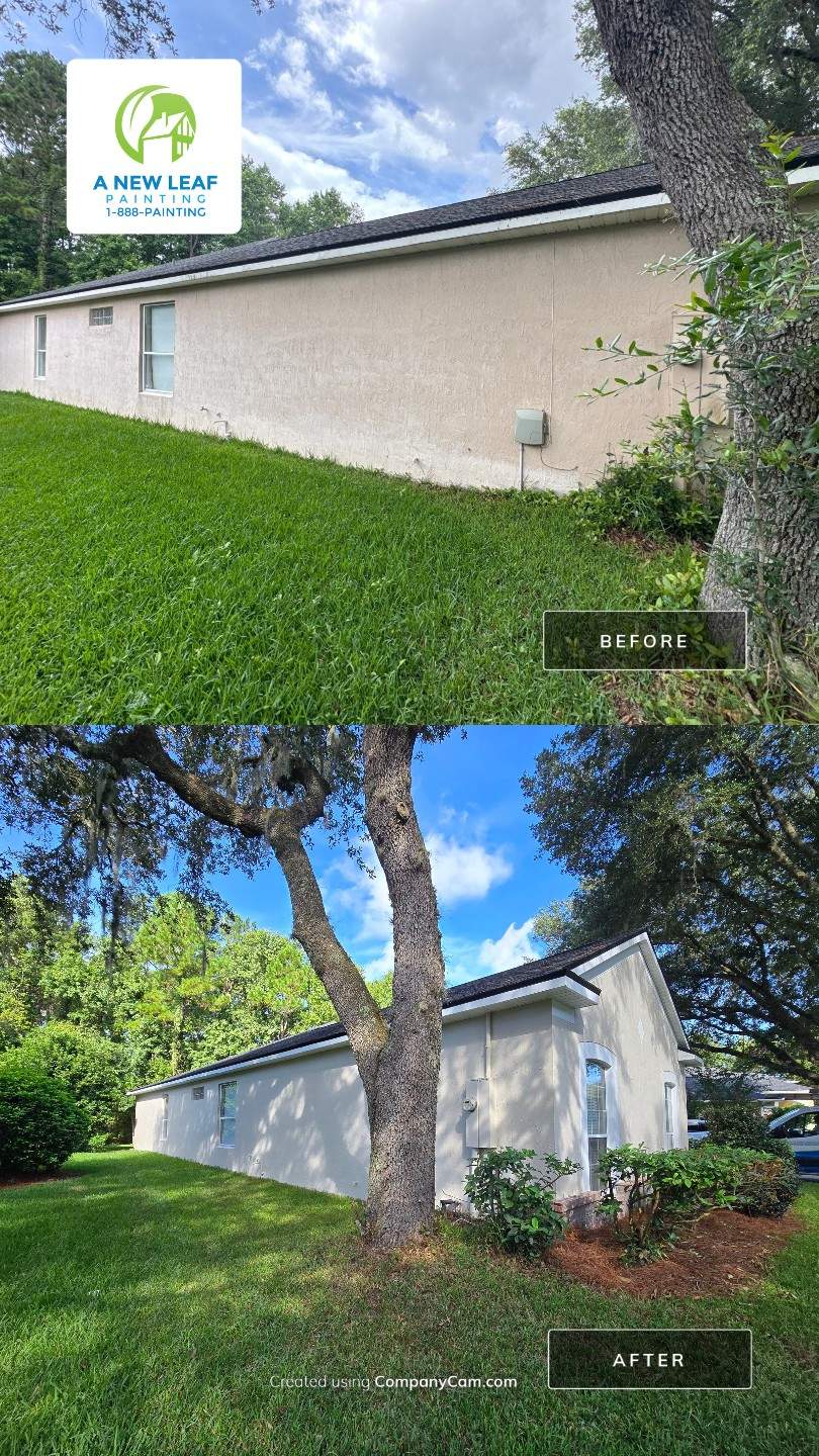 Stucco Exterior Painting & Extensive Prep in East Hampton | Jacksonville, FL 32256 by A New Leaf Painting, LLC
