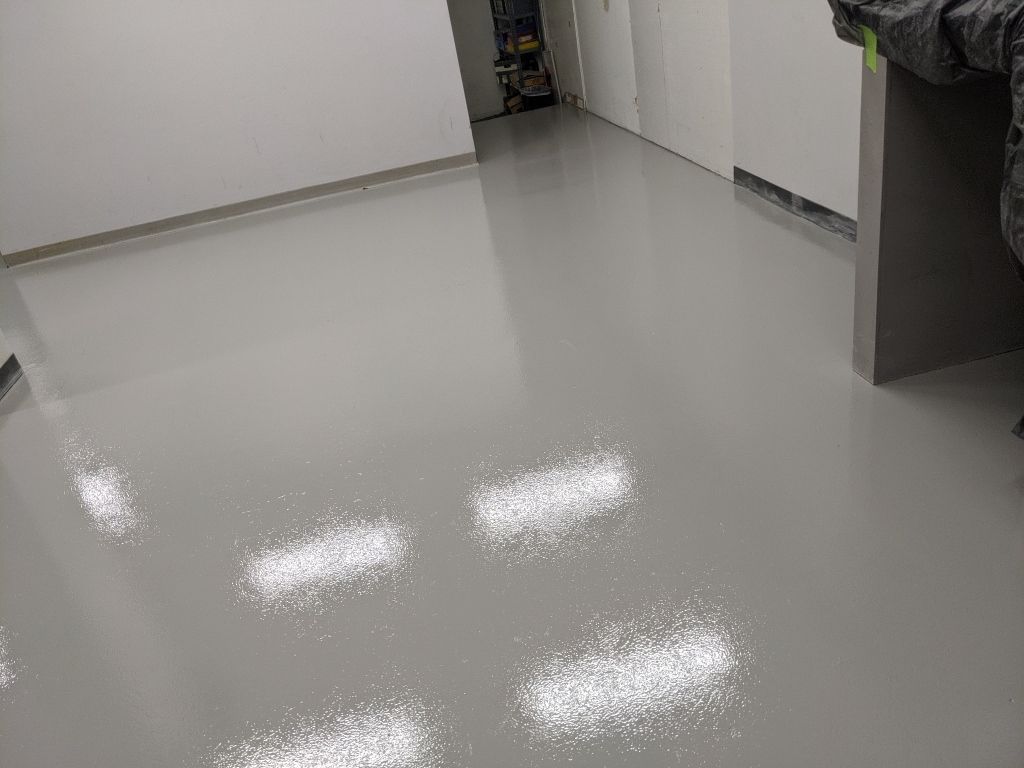 Commercial Flooring using Solid Haze Grey by Croc Coatings, LLC