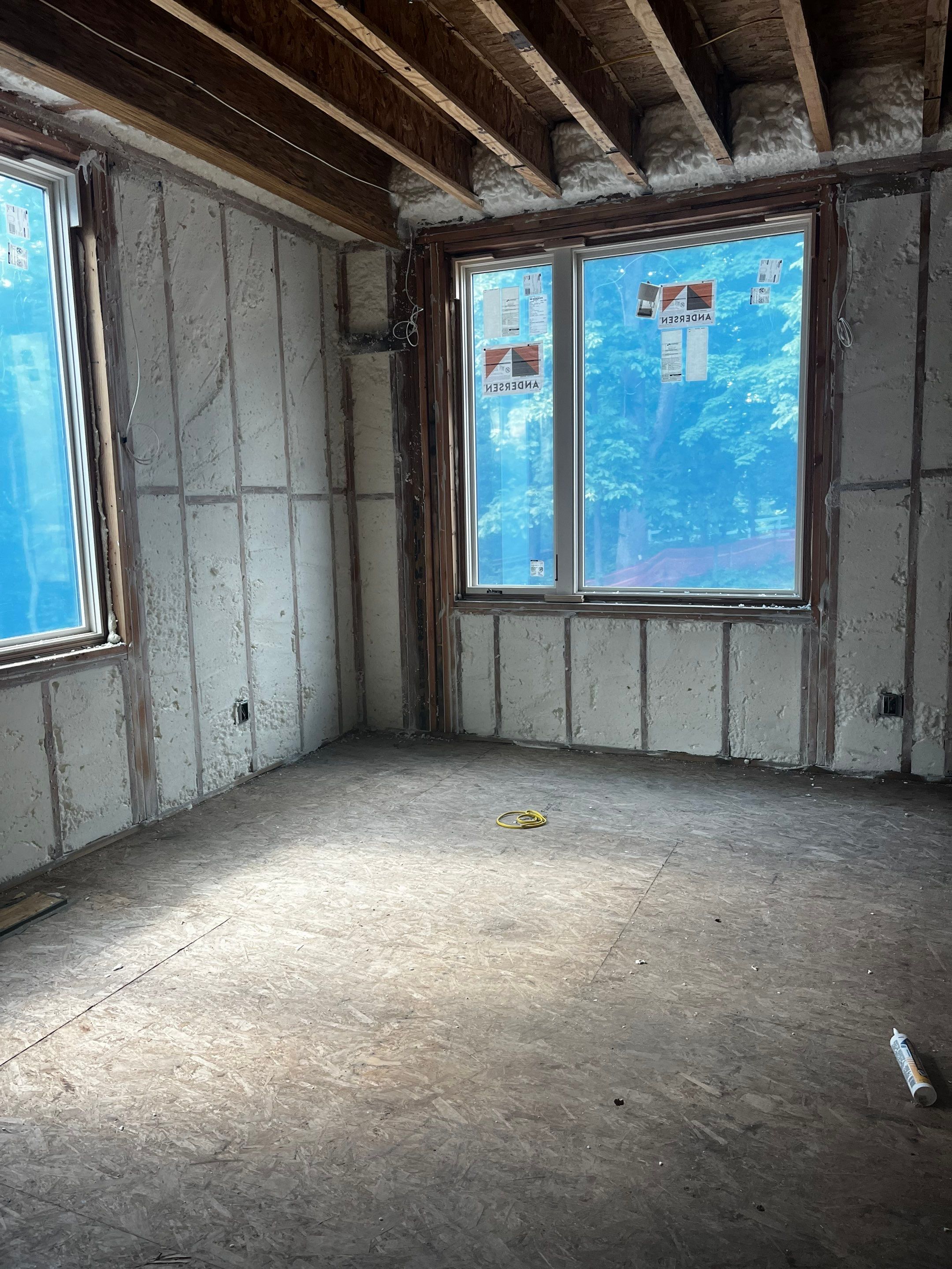 New Home Construction using open cell spray foam by NYS Foam & Energy