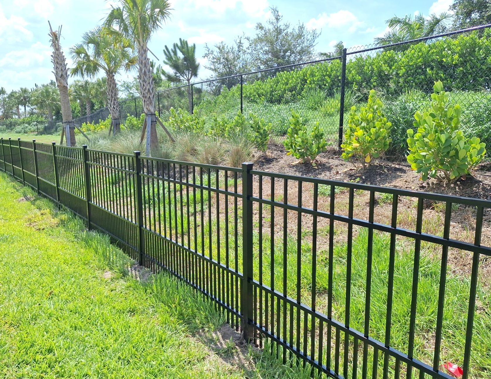 Aluminum Fence Installation using Black 3 Rail Aluminum Fence by Asap fence and gates, LLC