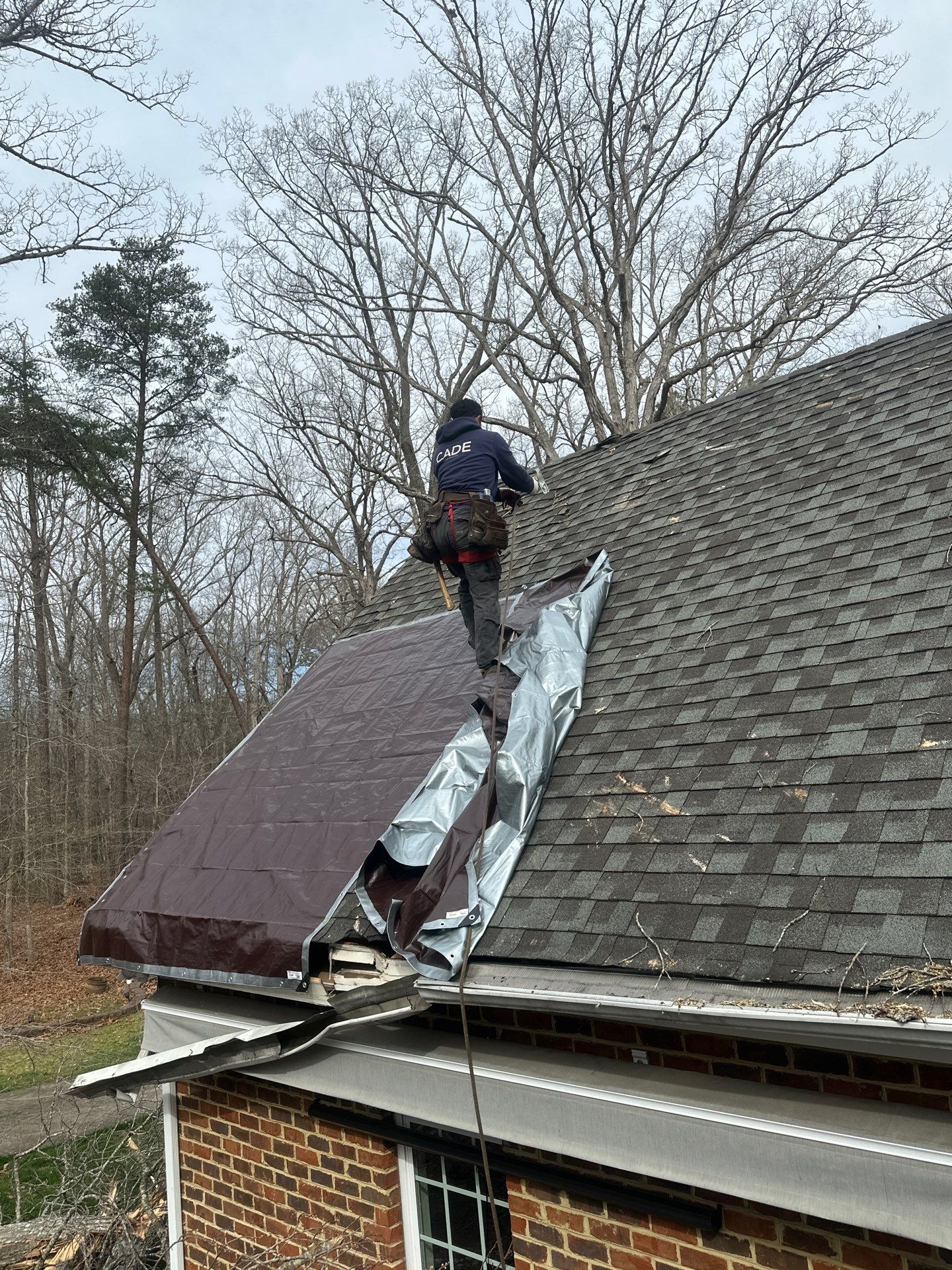 Comprehensive Roof and Gutter Replacement After Tree Damage in Midlothian by Cade Construction