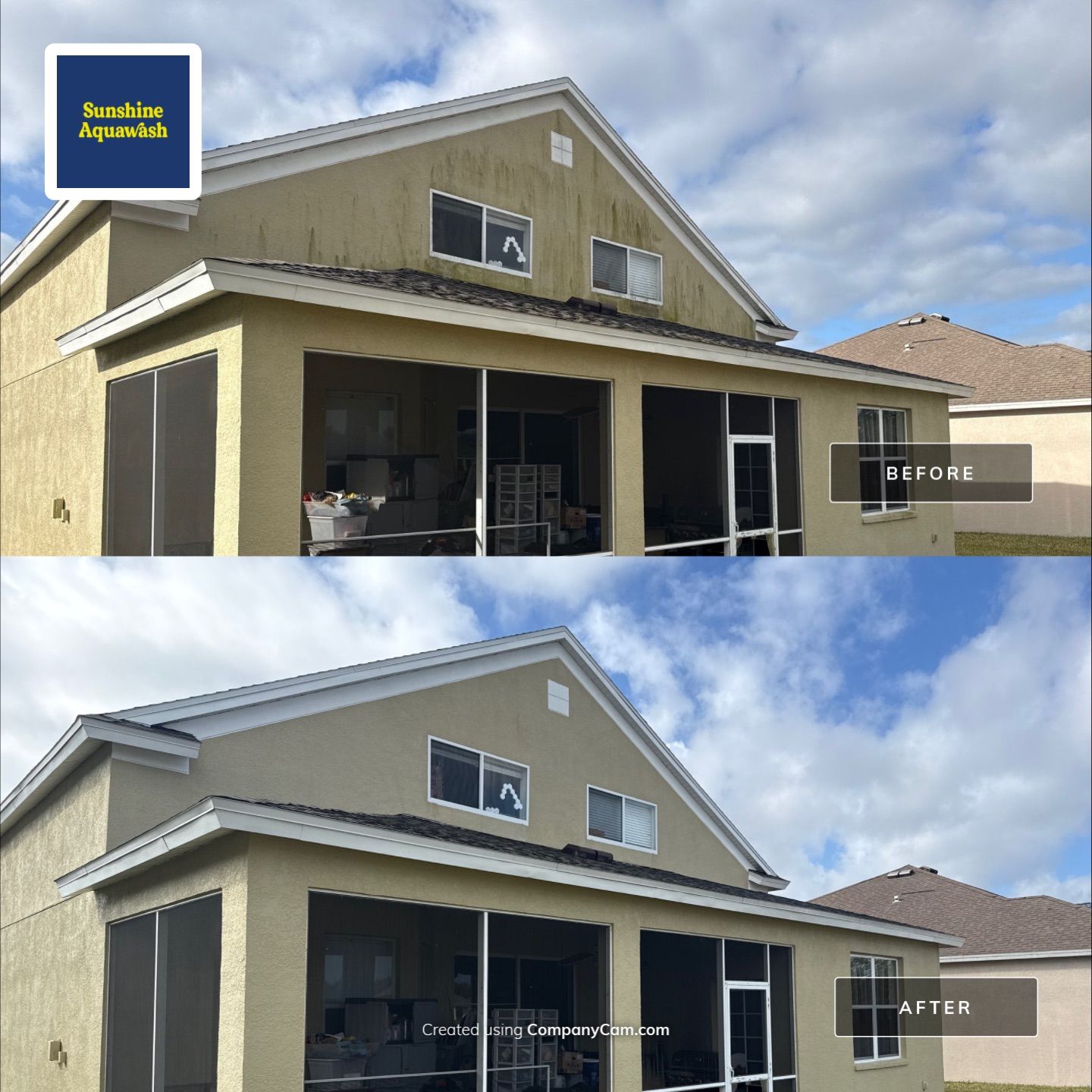 House Wash Removing Heavy Algae Buildup | River Plantation, Parrish FL by Sunshine AquaWash