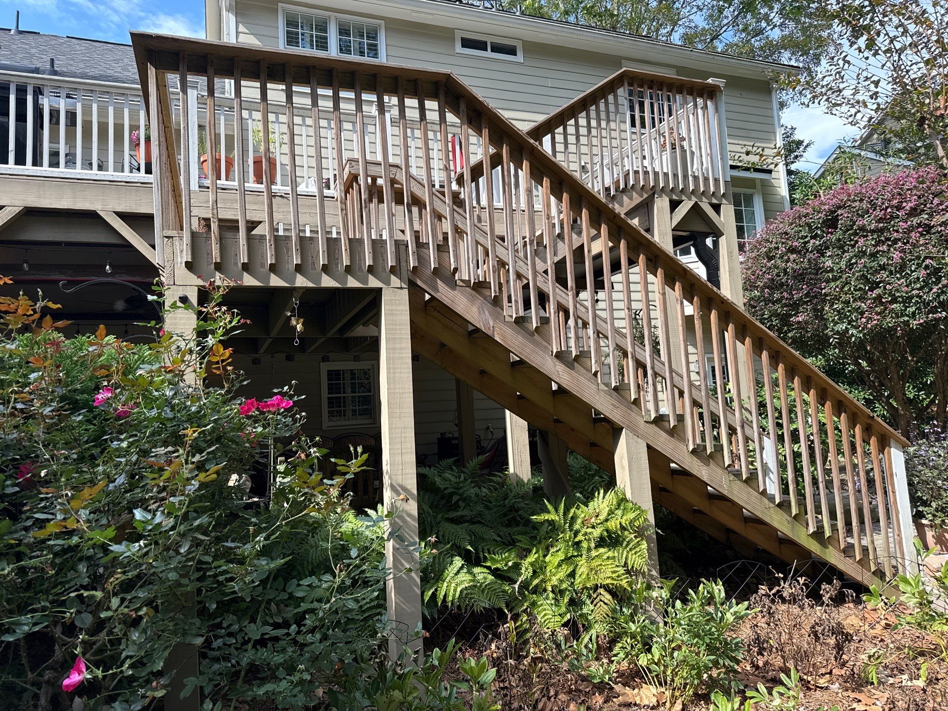 Deck Resurface and Screened-In Porch Build with Timbertech LED Lantern Post Cap Lights by Nelson Exteriors