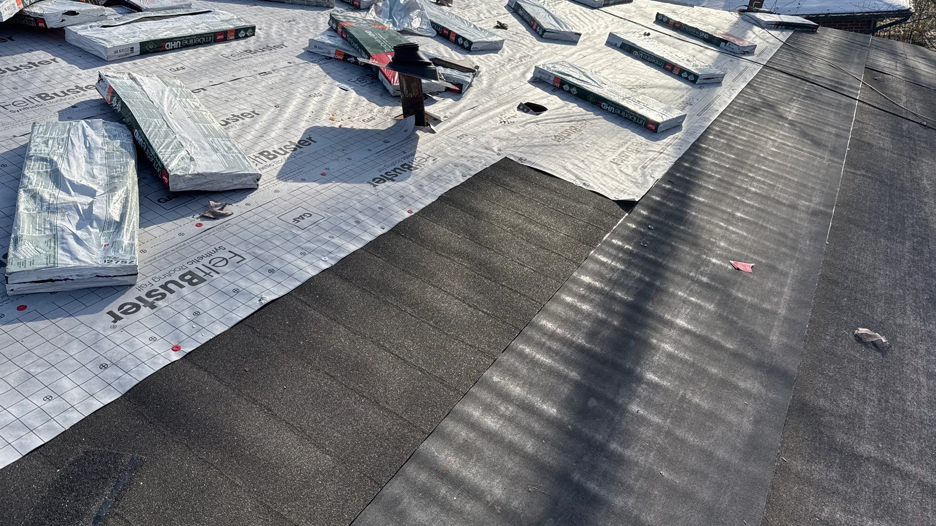 Residential Roofing Installation using Timberline UHDZ Shingles - Barkwood by RoofX 