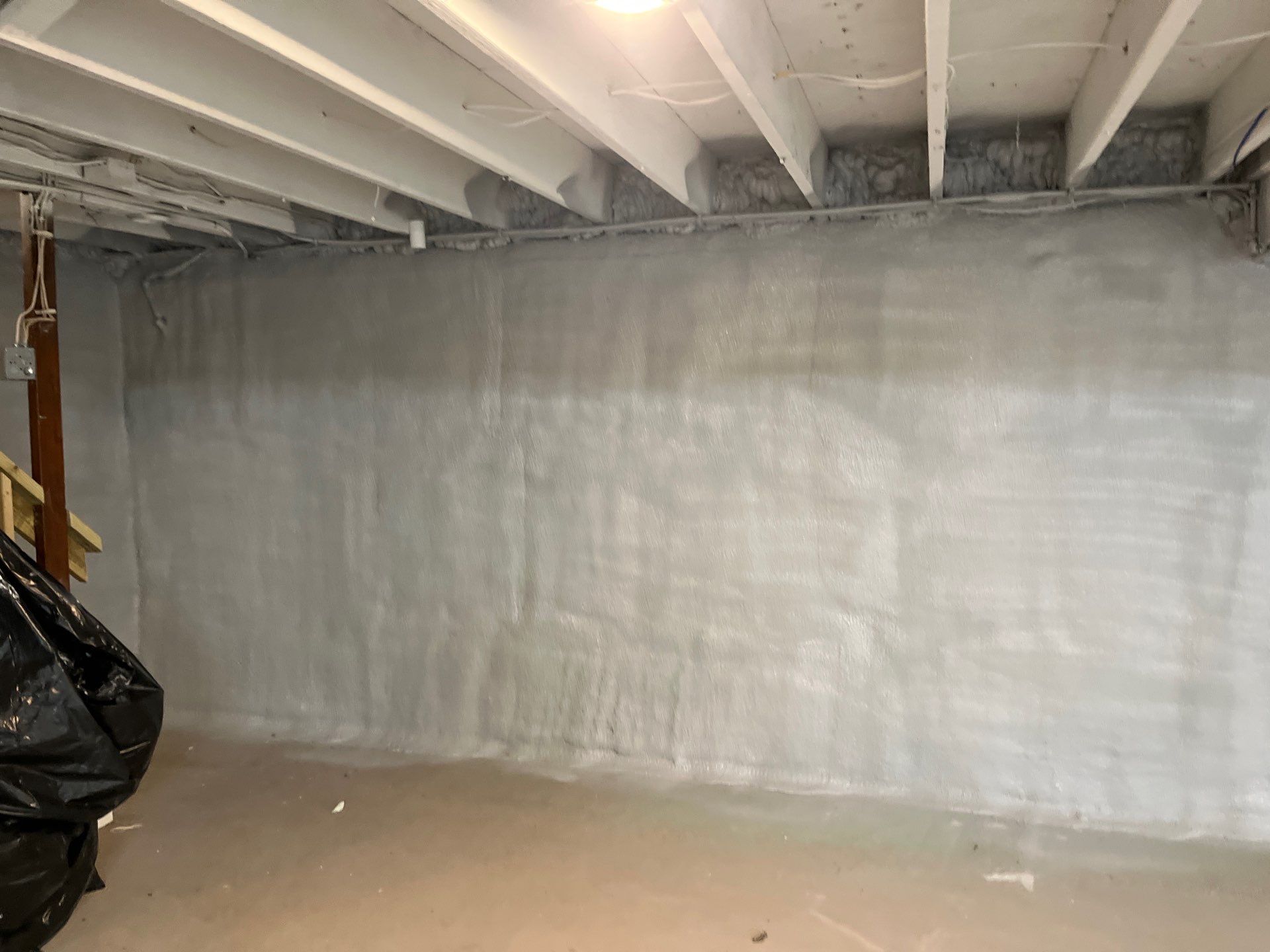 Basement Exterior Walls using Closed Cell Spray Foam by NYS Foam & Energy