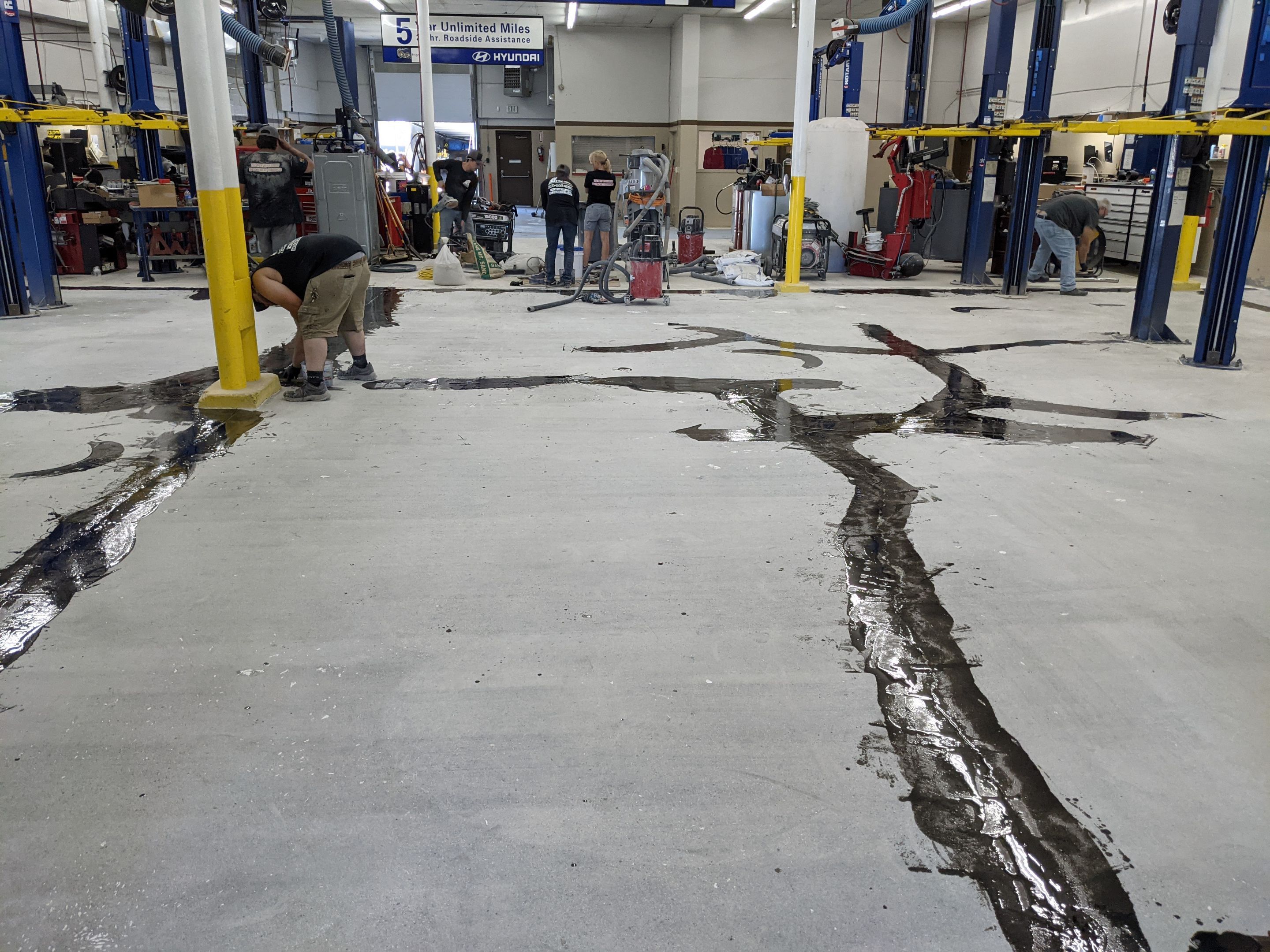 Commercial Floor Transformation using Penntek Shop Floor System by Croc Coatings, LLC