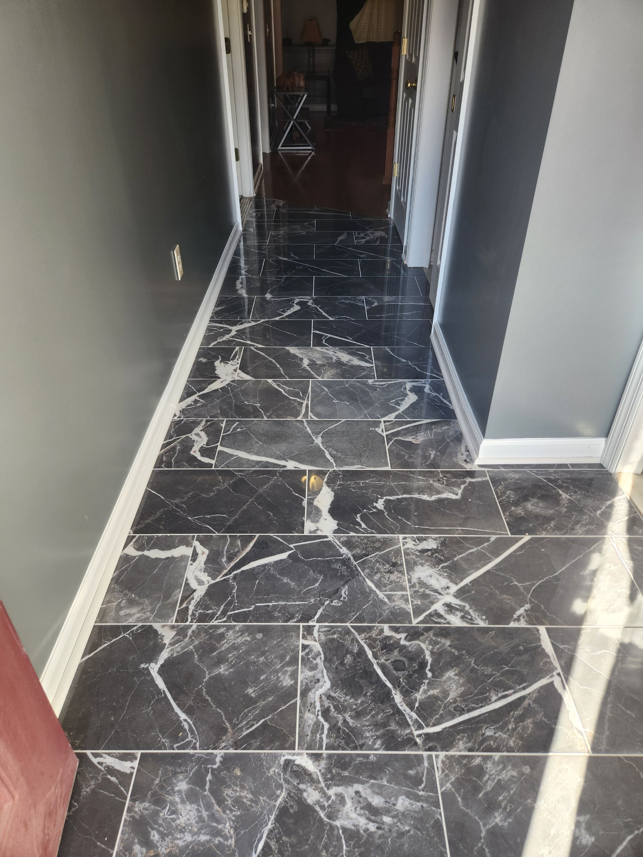 Porceline Tile Floor install using Porceline Tile by Footprints Floors Morristown