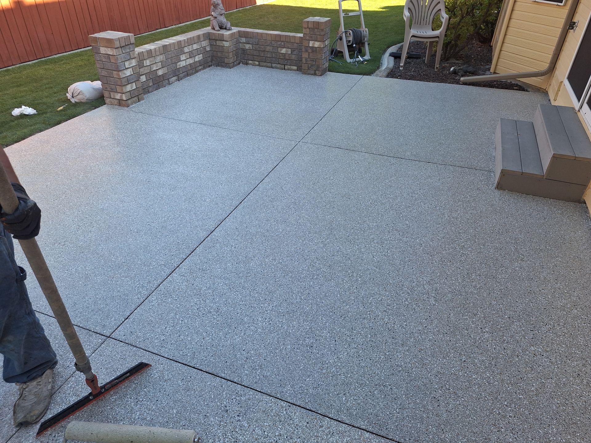 Patio Transformation using Claystone Hybrid by Croc Coatings, LLC