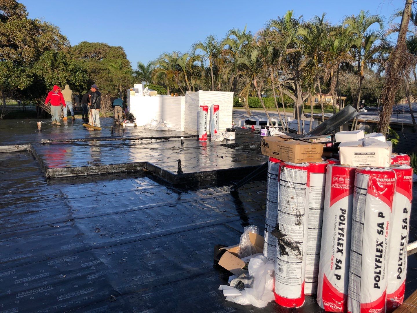Residential Re-Roof using Polyglass Self-Adhered Flat Deck by First Due Roofing