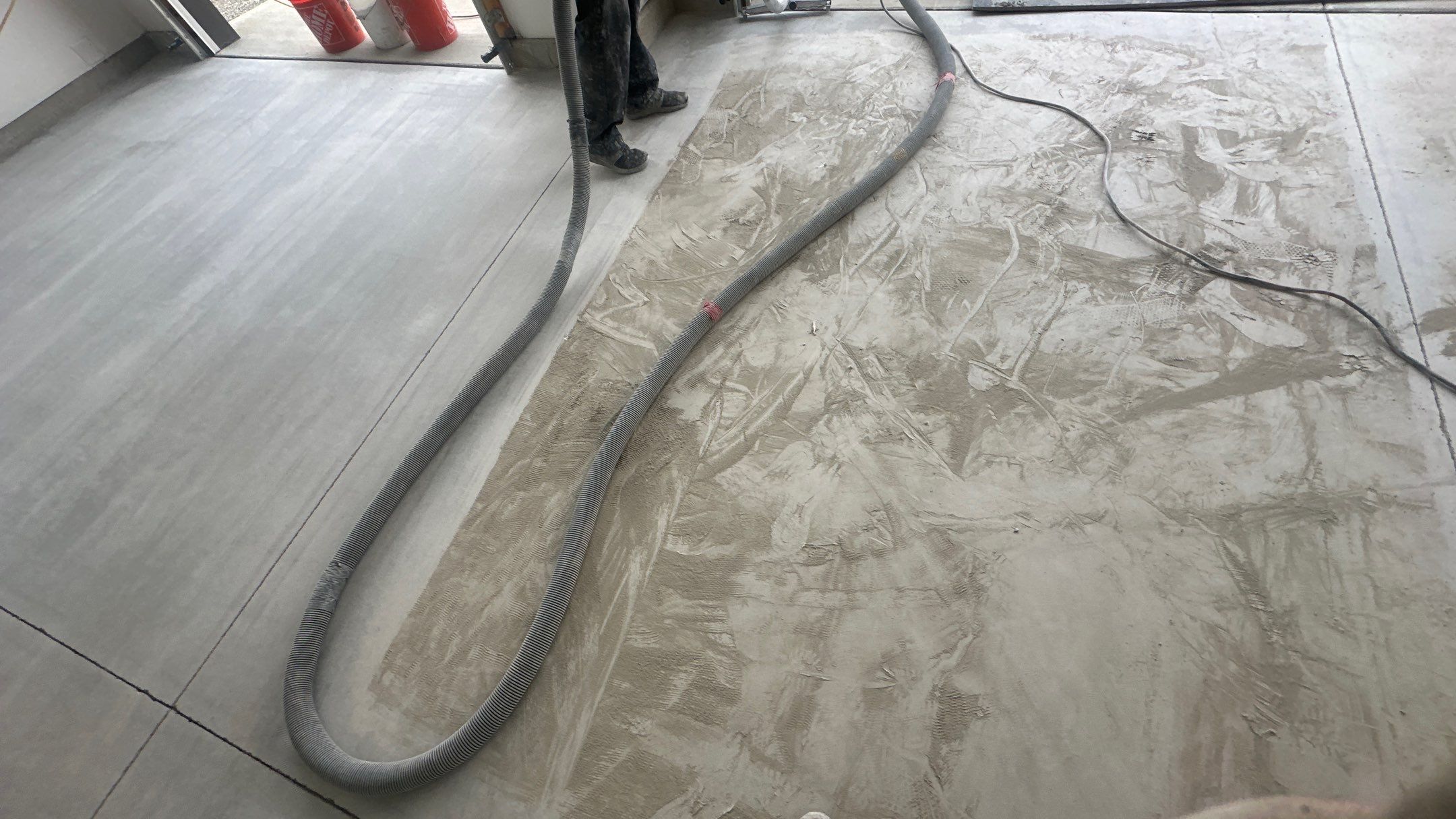 Garage Transformation using Travertine by Croc Coatings, LLC