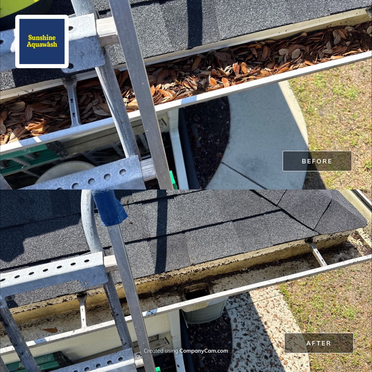 Gutter Clean-Out & Guard Maintenance – Debris & Pollen Buildup Removal by Sunshine AquaWash