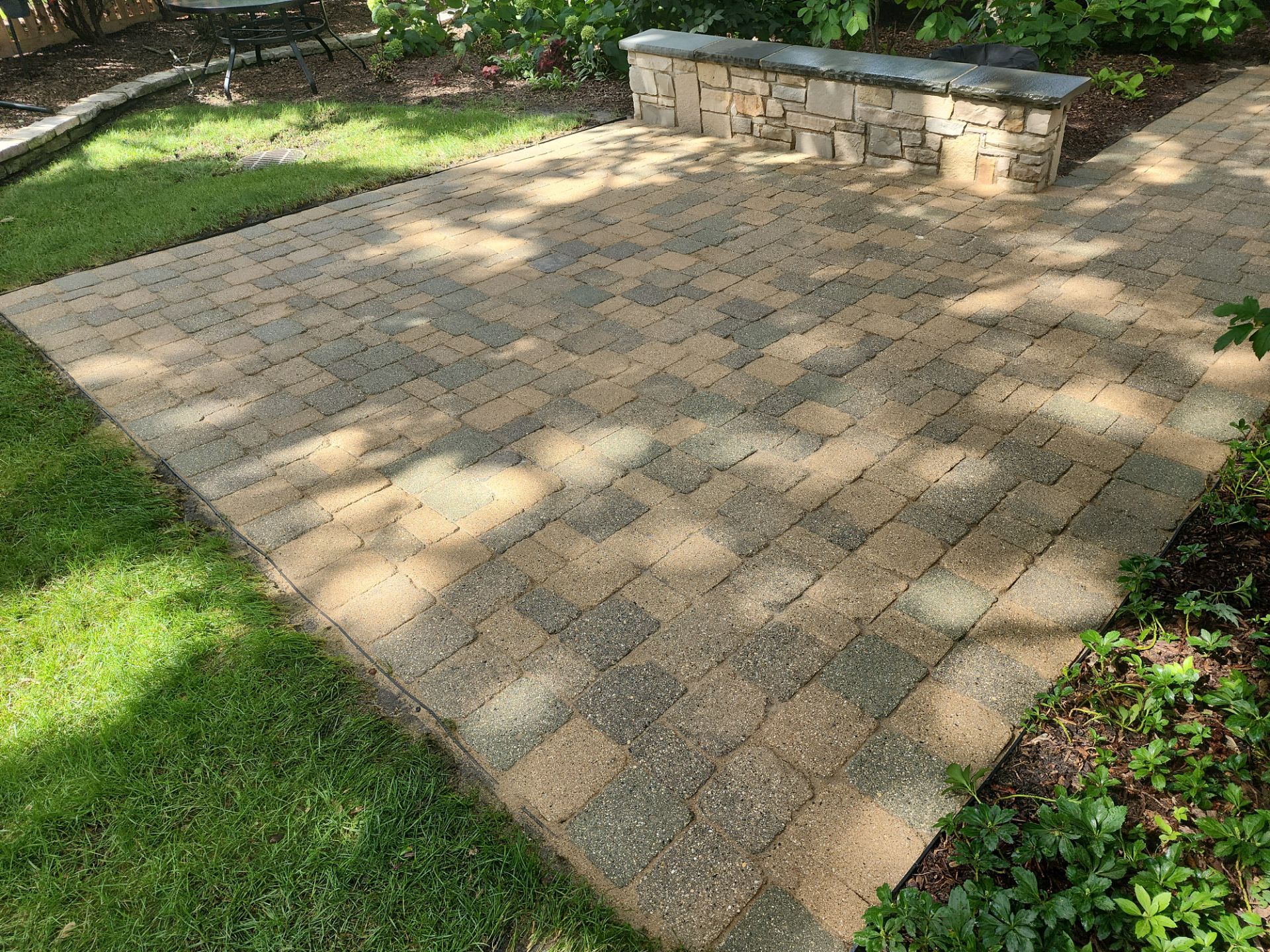 Brick paver cleaning and sanding. by Northern Power Washing LLC.