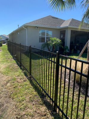 Aluminum Fence Installation using 4ft 3 Rail Black Aluminum Fence