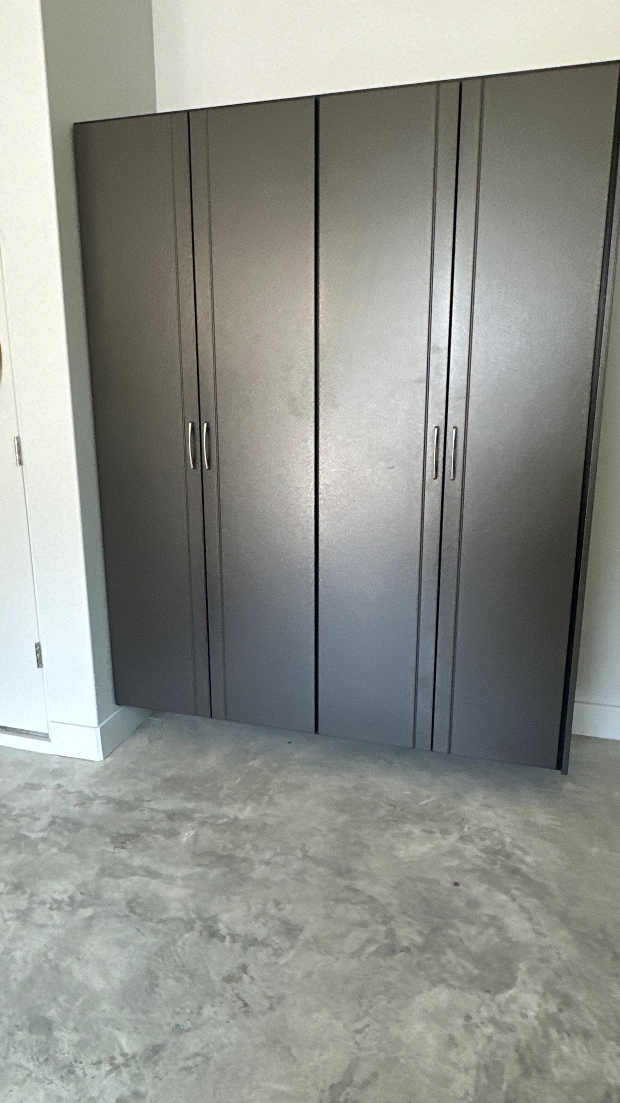 Ladd M. went with pewter powder on his garage cabinets by Banner Garage