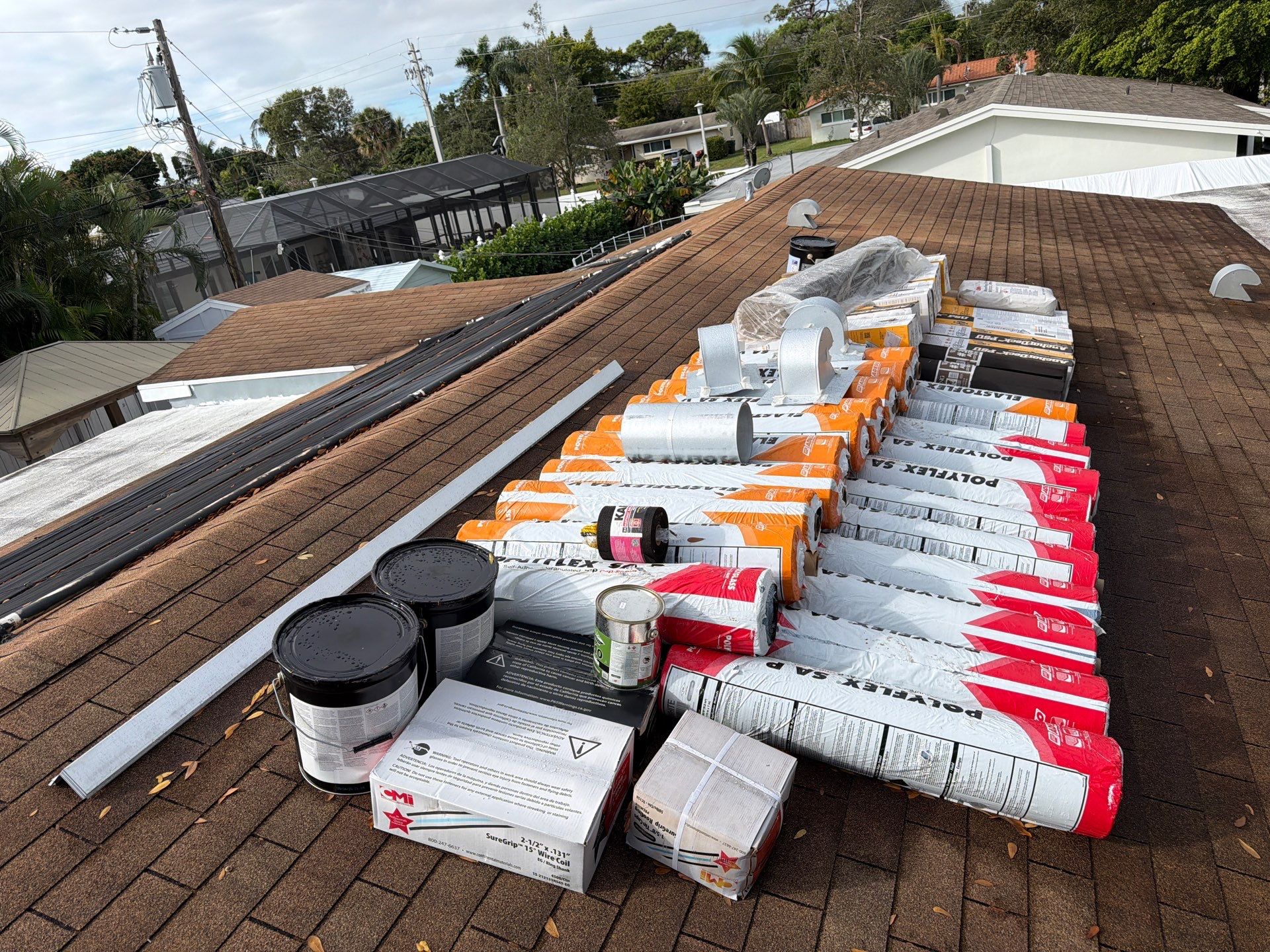 Residential Roofing Installation using 1" Nail strip metal roof by BLUES BROTHERS ROOFING