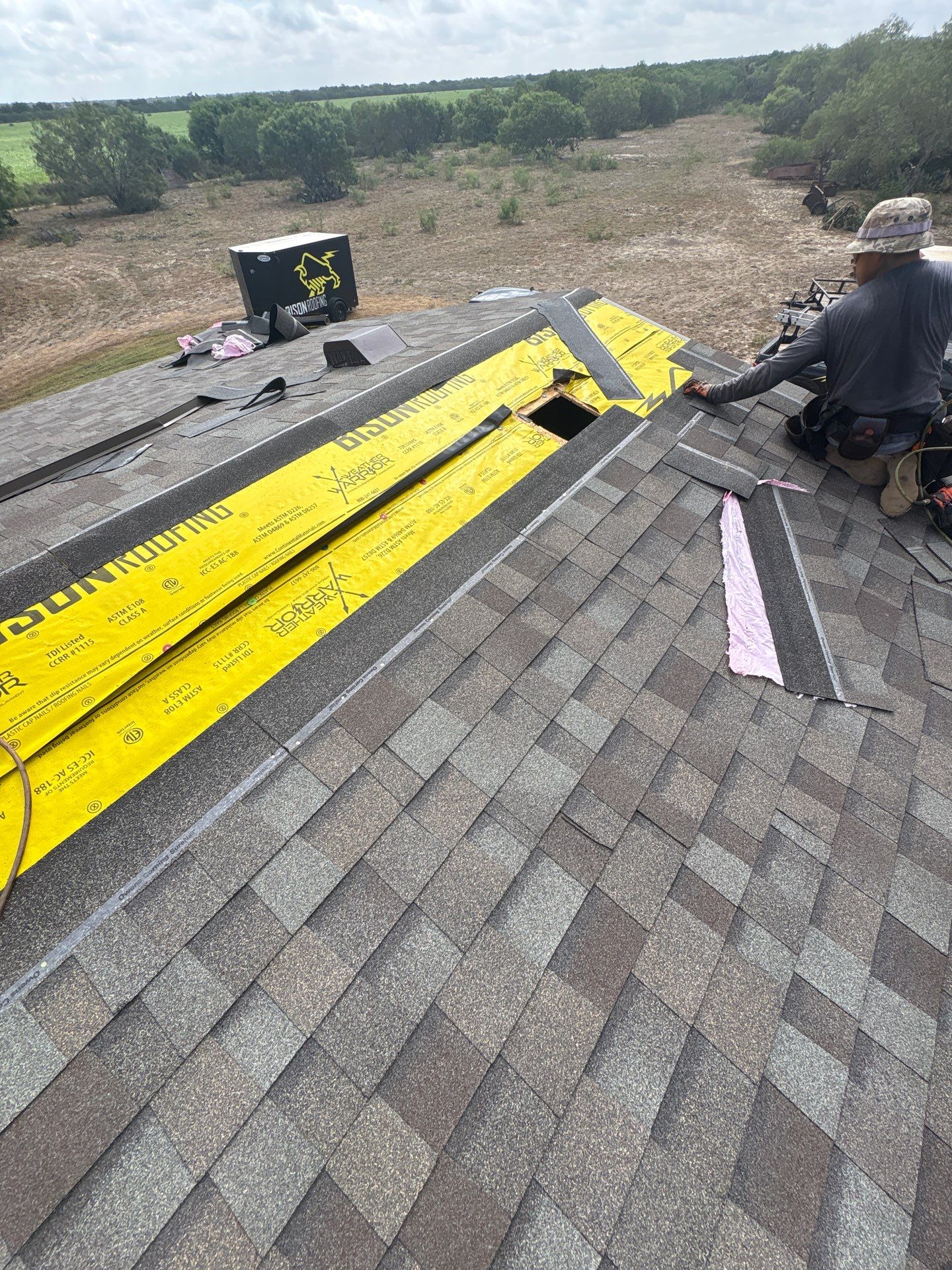Shingle replacement Saint Hedwig by Bison Roofing  
