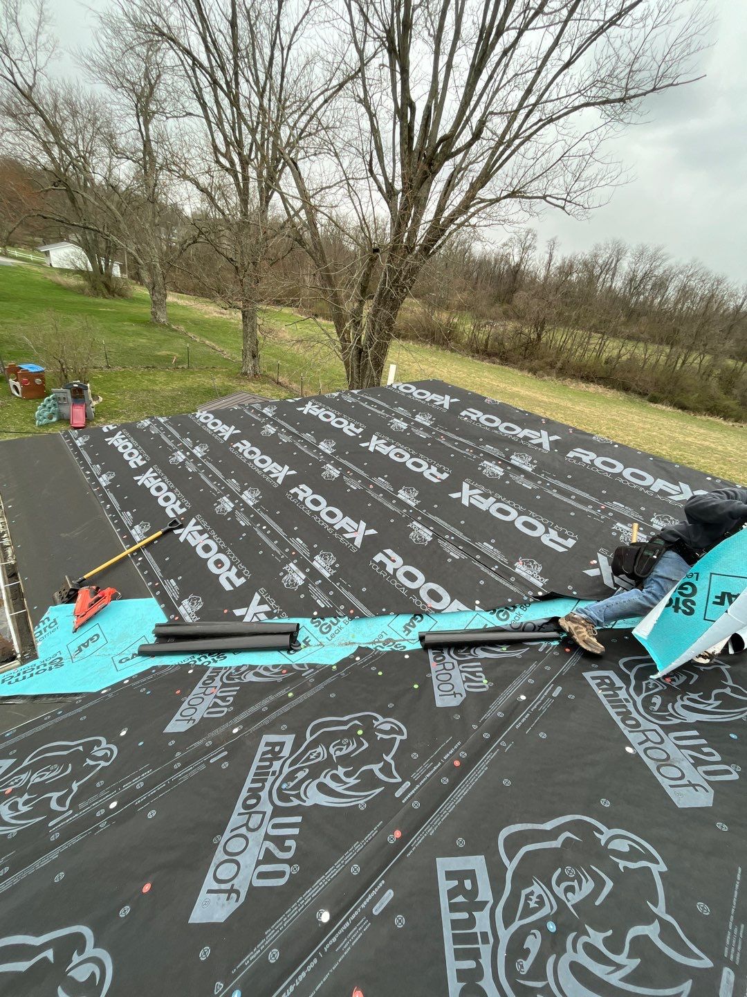 Commercial Roofing Installation using Performance Panel Metal - Frost Black by RoofX 