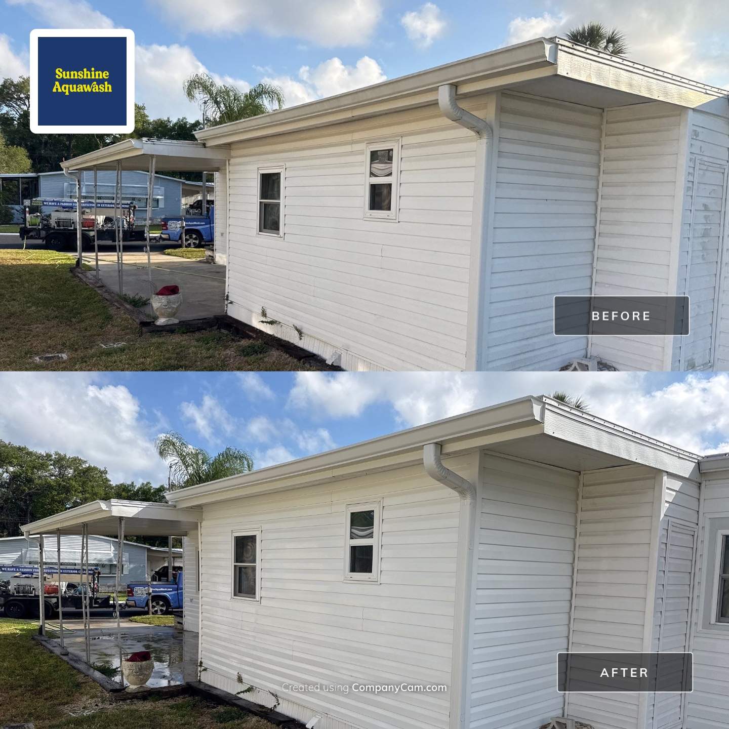 Mobile Home Soft Wash & TPO Roof Cleaning in Leisure Lake Mobile Home Park – Palmetto, FL by Sunshine AquaWash
