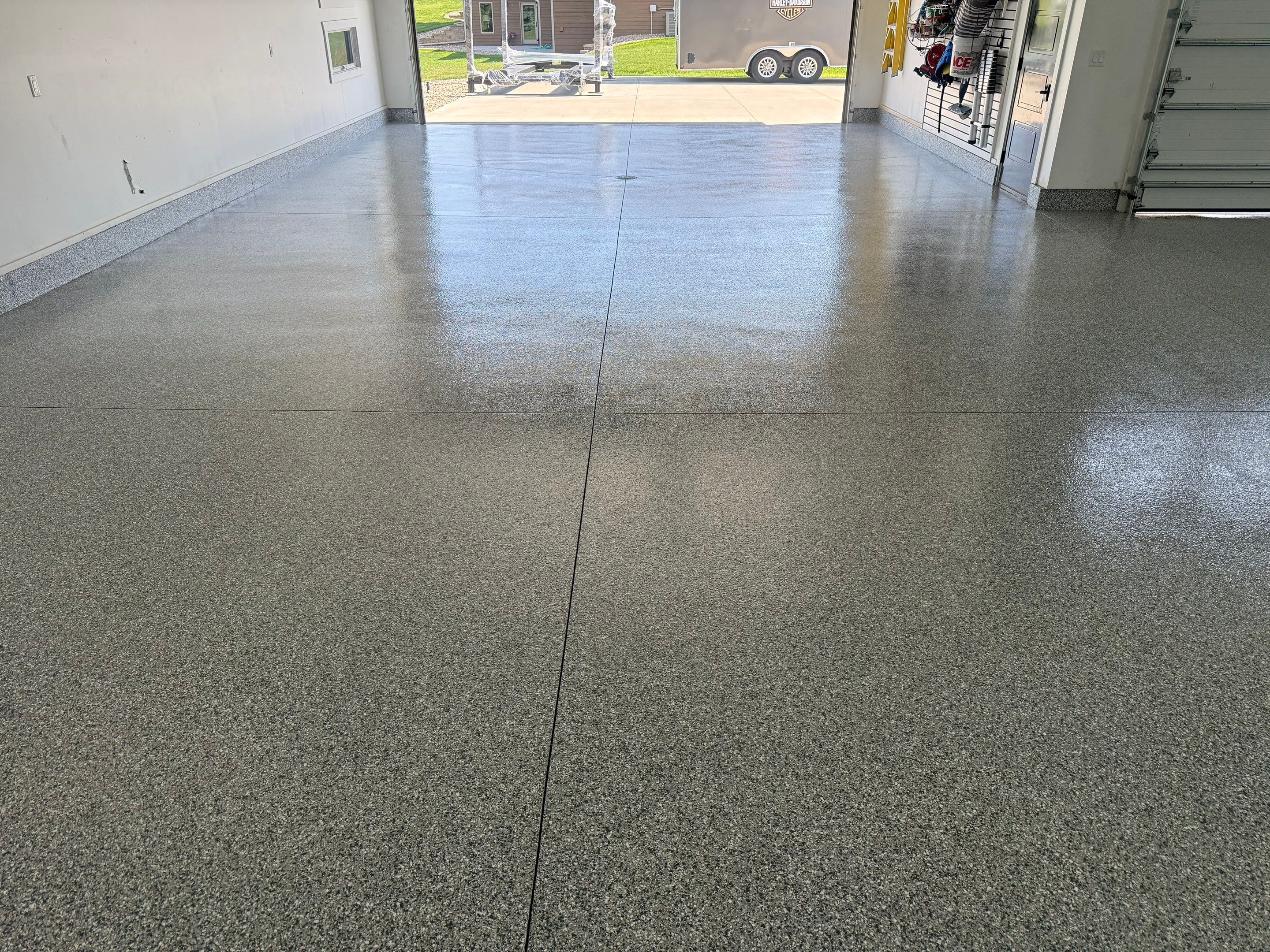 Gravel Flake Garage Floor Coating in Yankton by Select Painting, Coatings & Garage Cabinets
