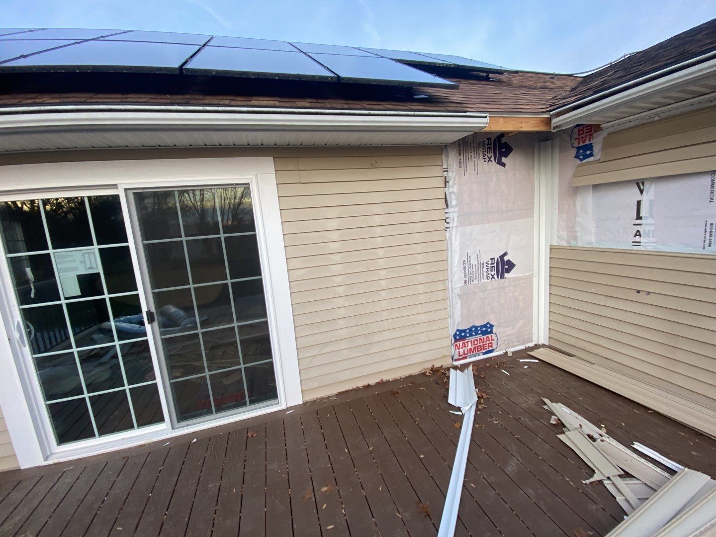 Siding Repair using Certainteed Mainsteet D4 and EPDM roof under deck by A Plus Exterior