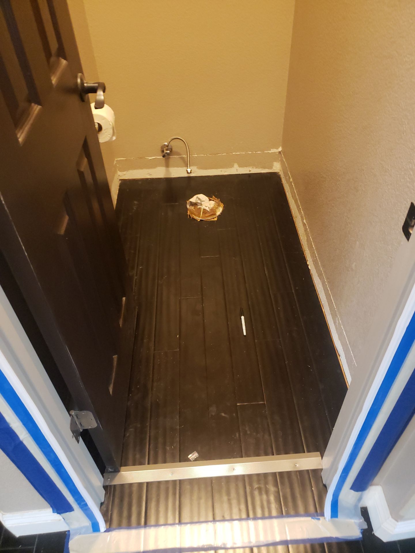 Repair Subfloor, Install Flooring, Flange, Baseboard & Toilet by McCray's Handyman, Inc.